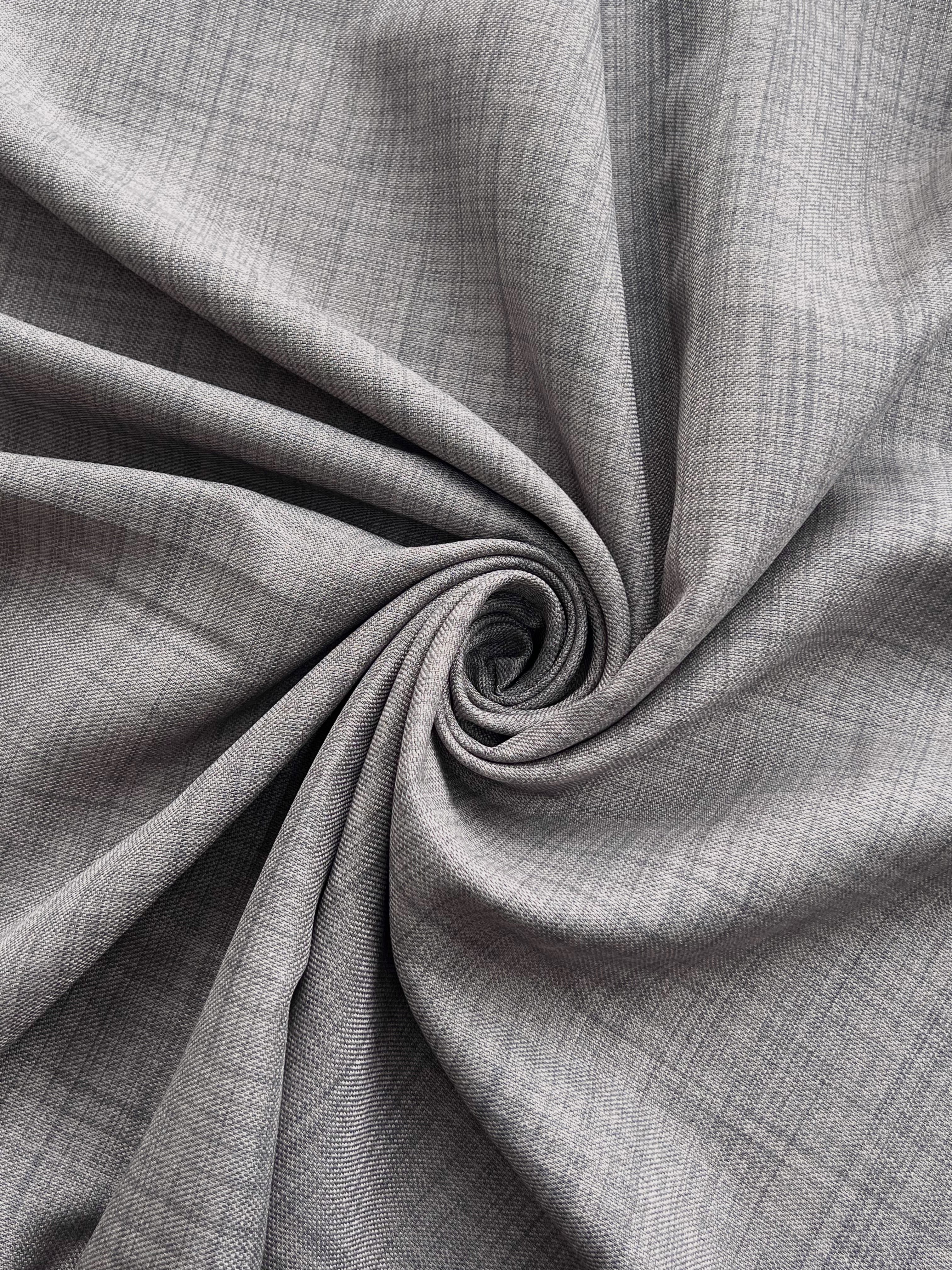 Plain linen curtain with blackout lining, light gray color