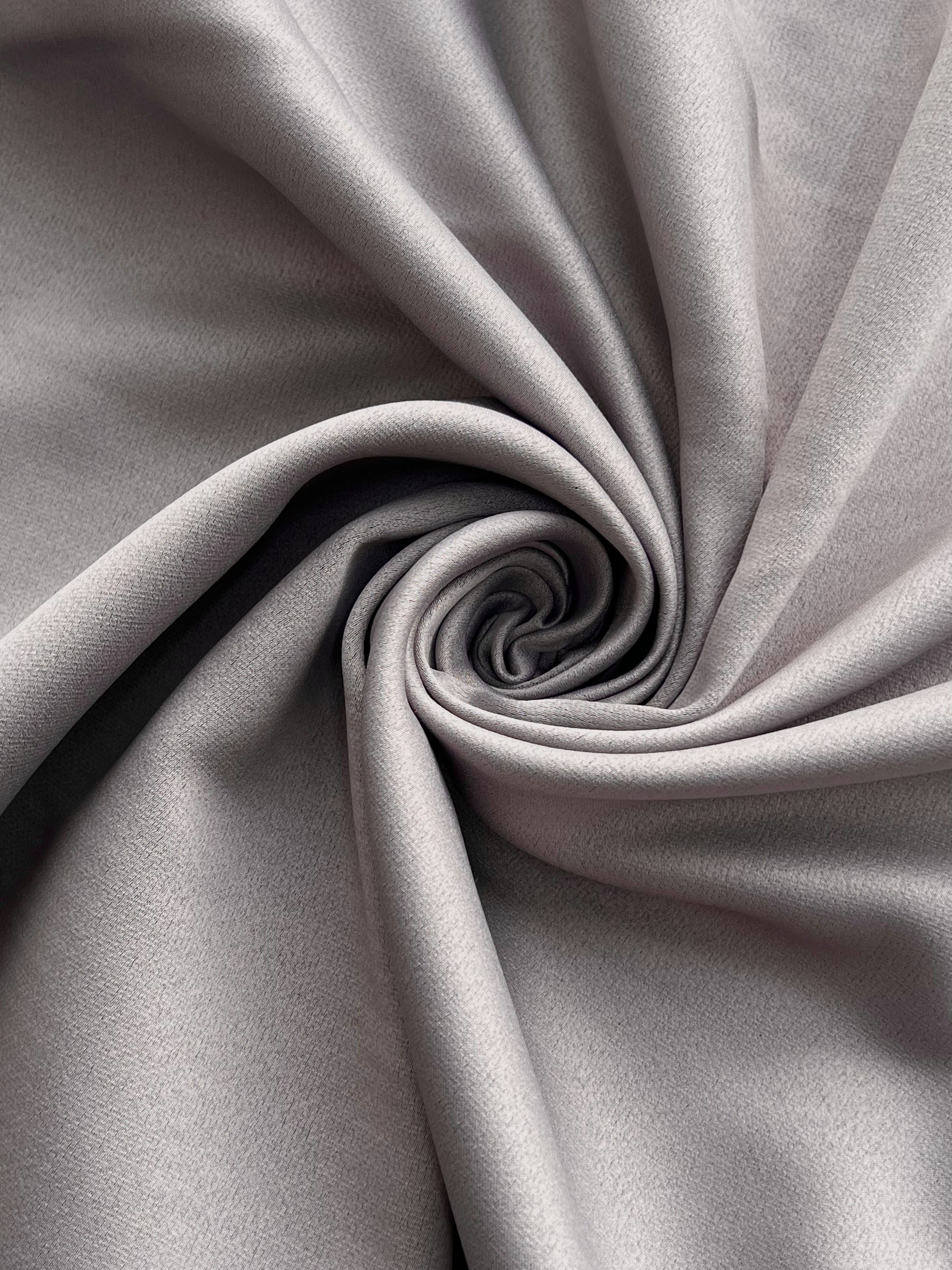 Plain linen curtain with blackout lining, light gray color