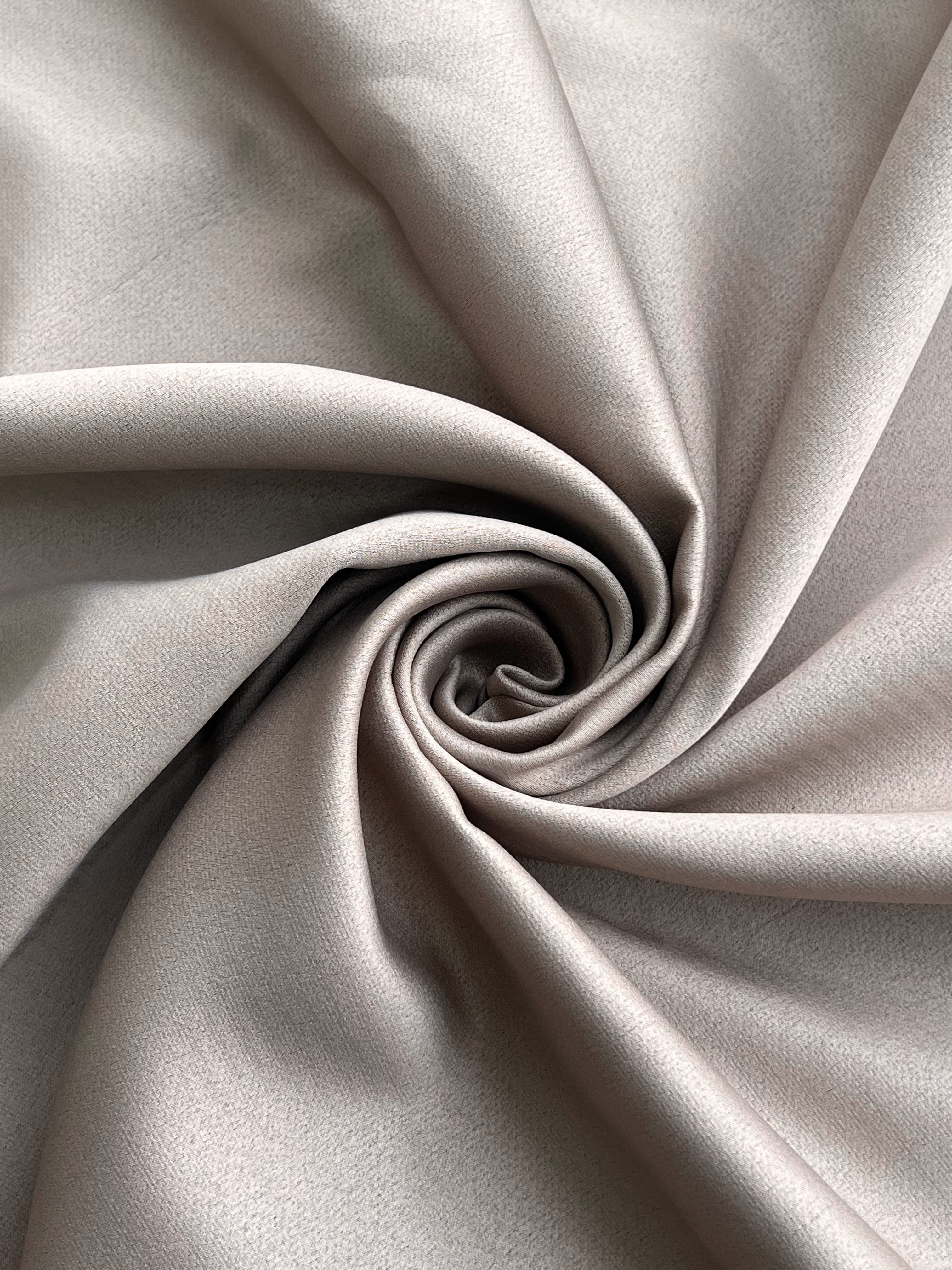 Plain linen curtain with blackout lining, dark beige color