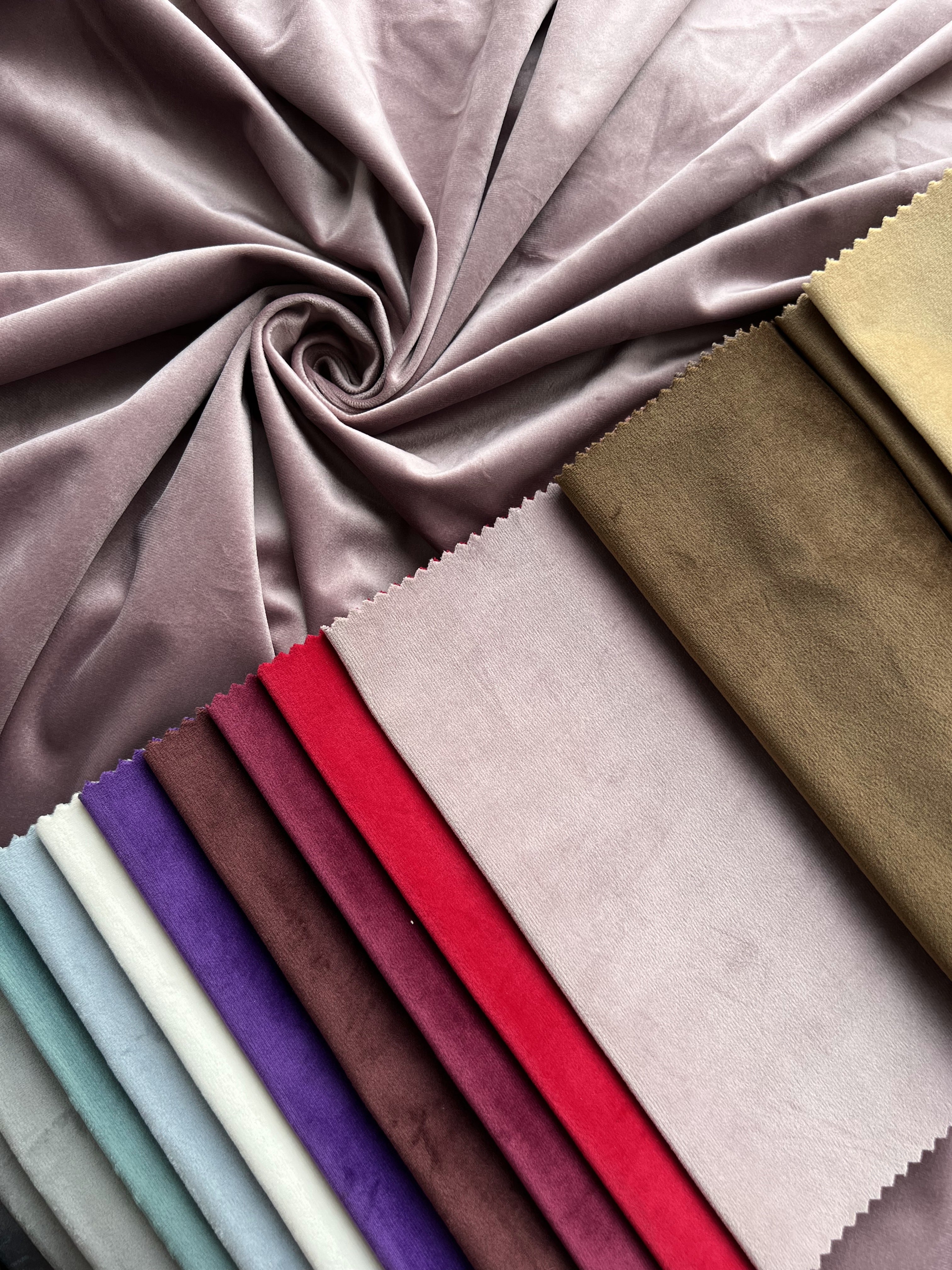 Velvet plain curtains, lavender color