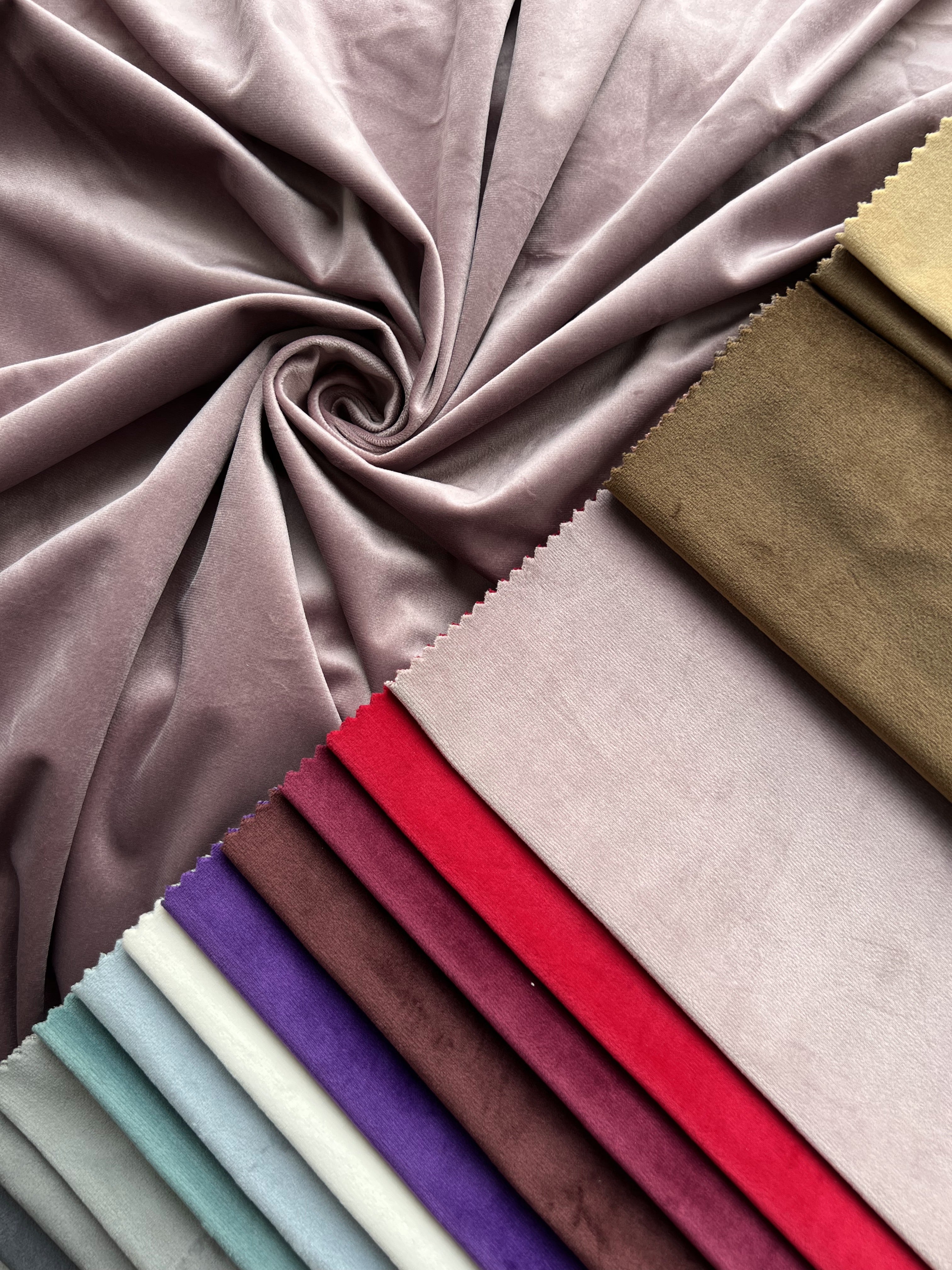Velvet plain curtains, lavender color