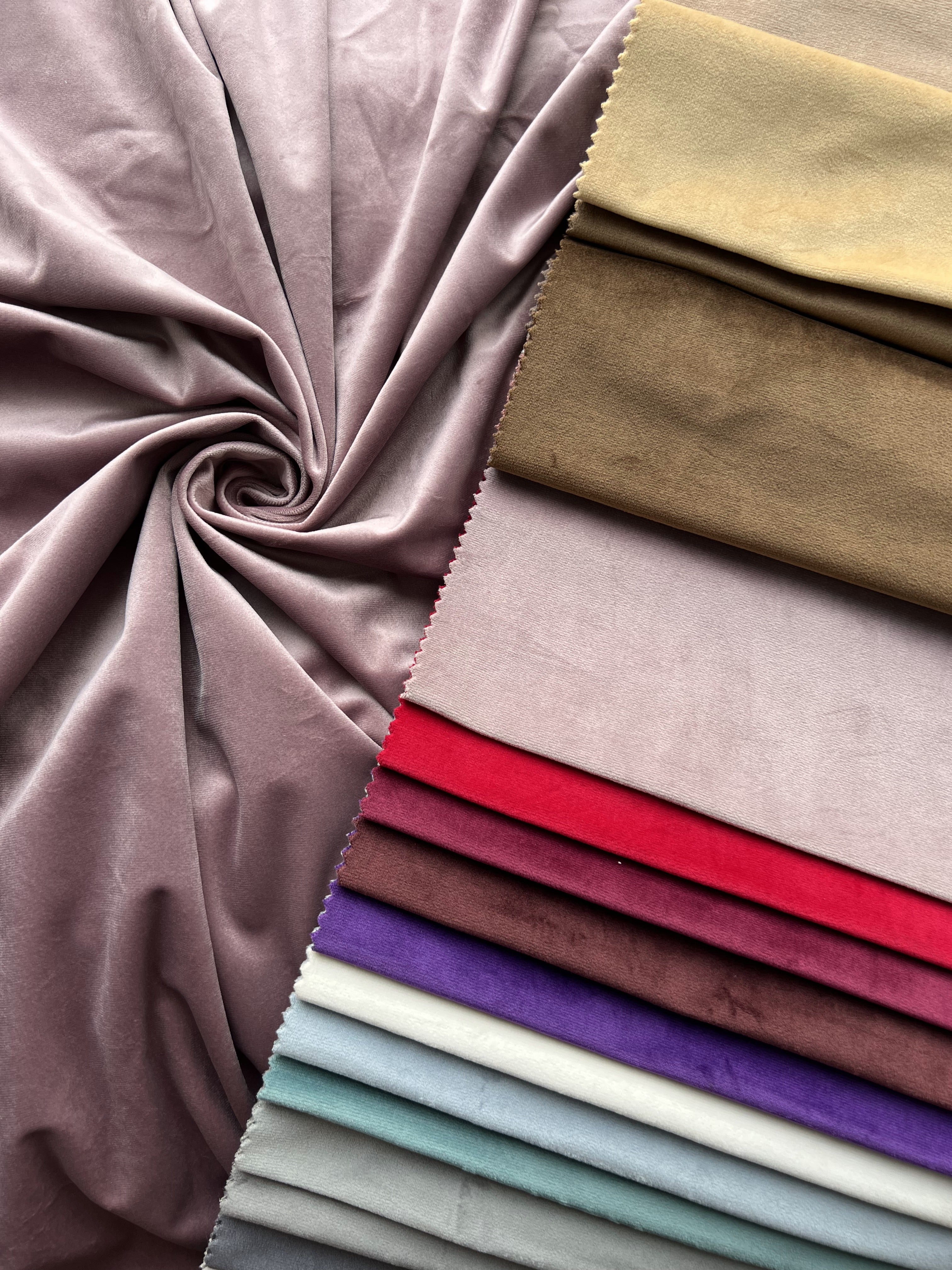 Velvet plain curtains, lavender color