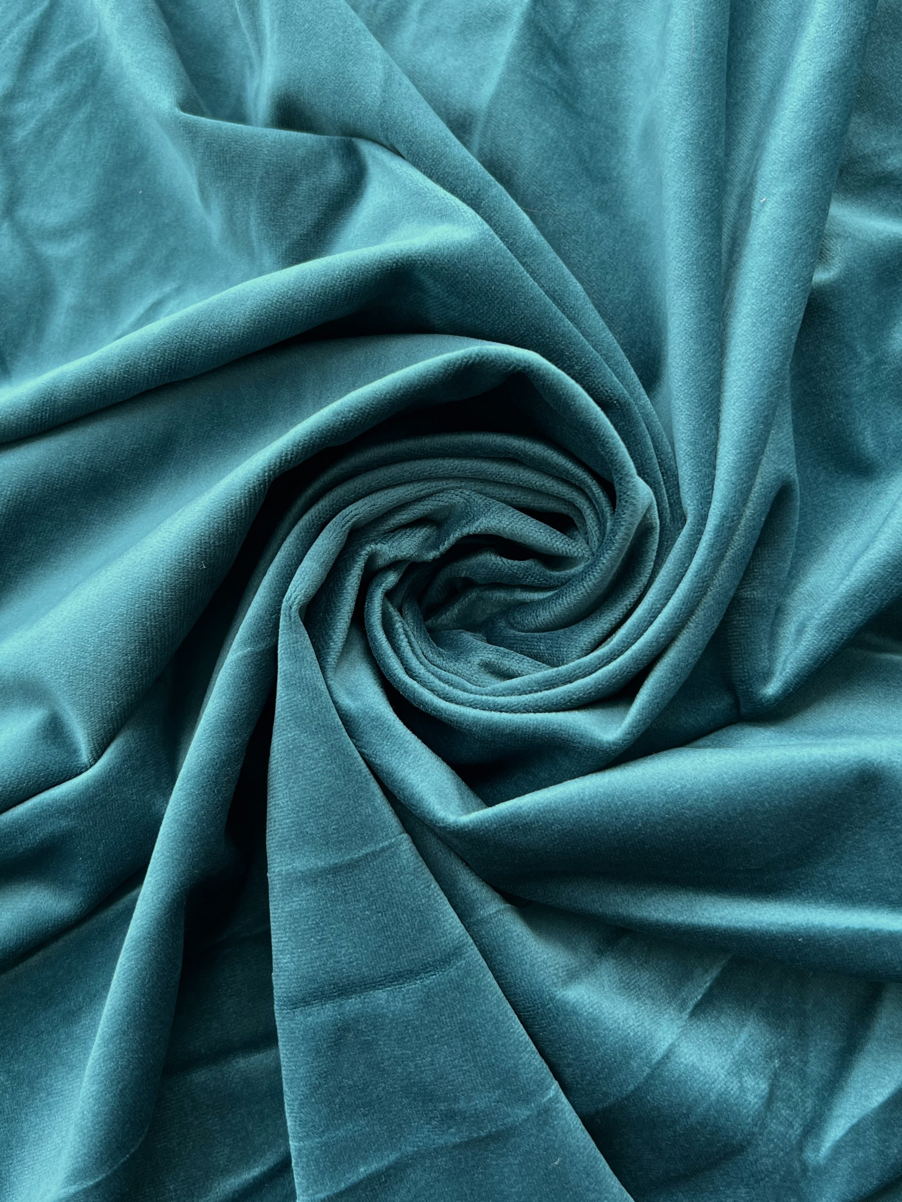 Velvet plain curtains, emerald color