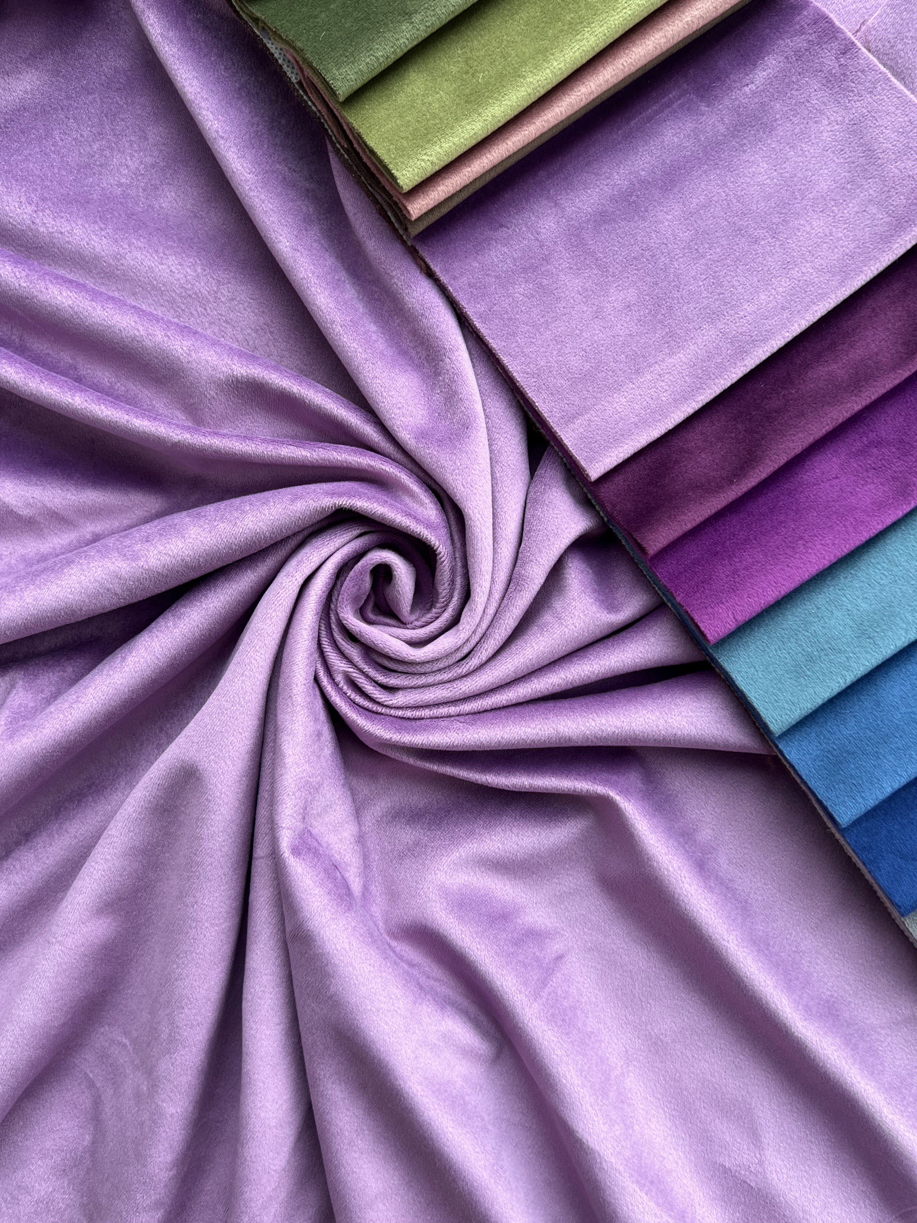 Velvet plain curtains, dark lavender color