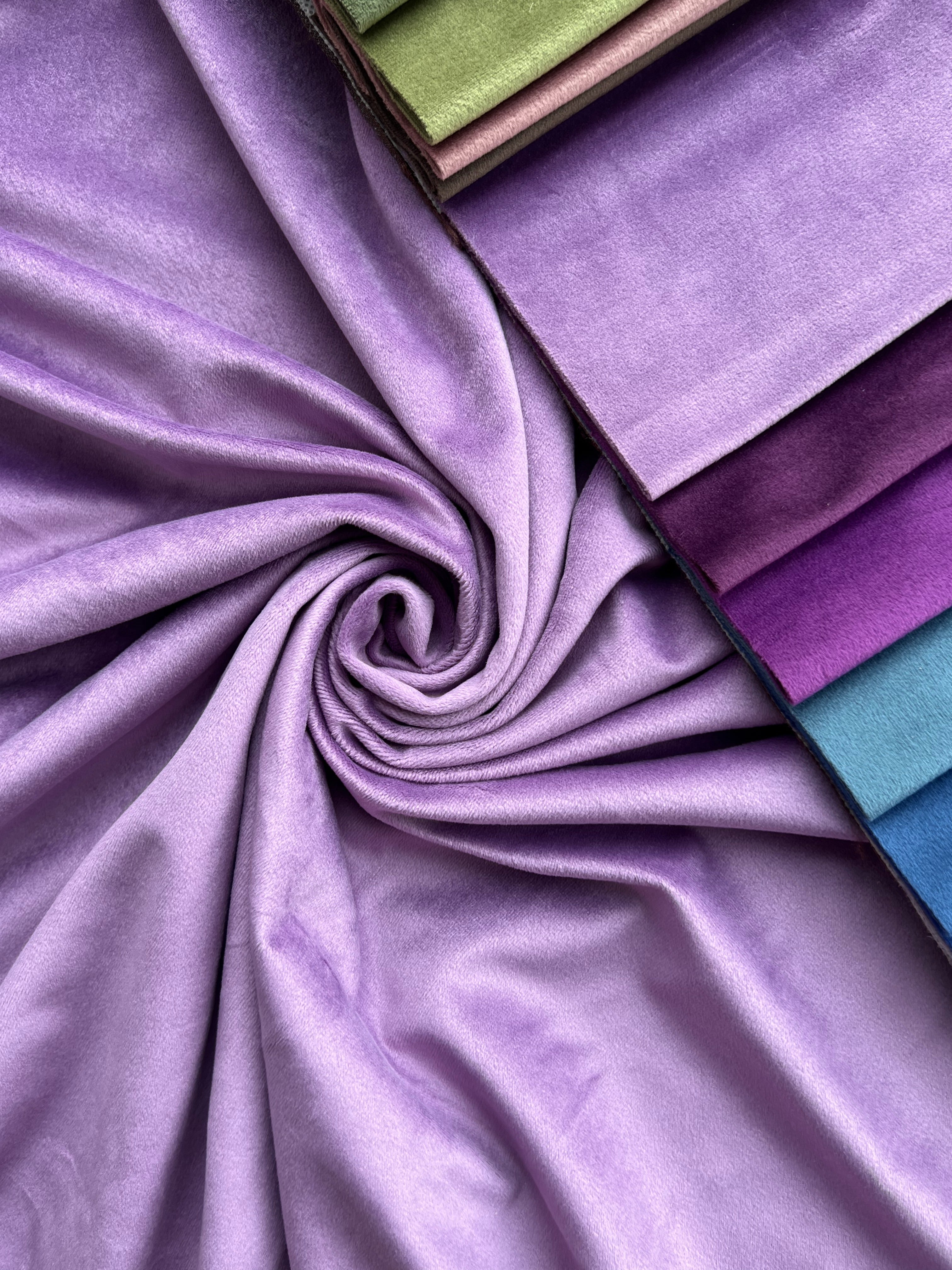 Velvet plain curtains, dark lavender color