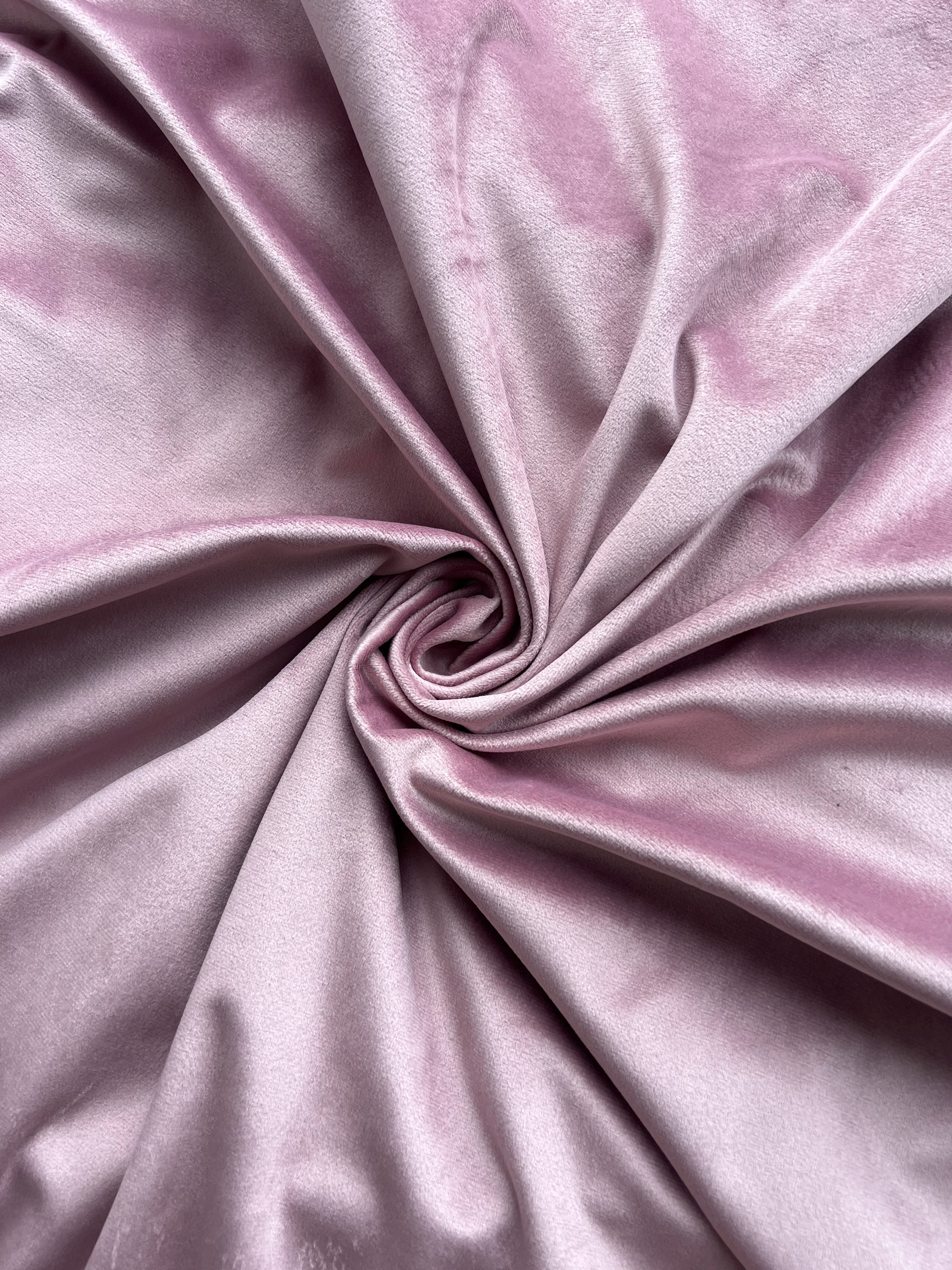 Velvet plain curtains, pink color