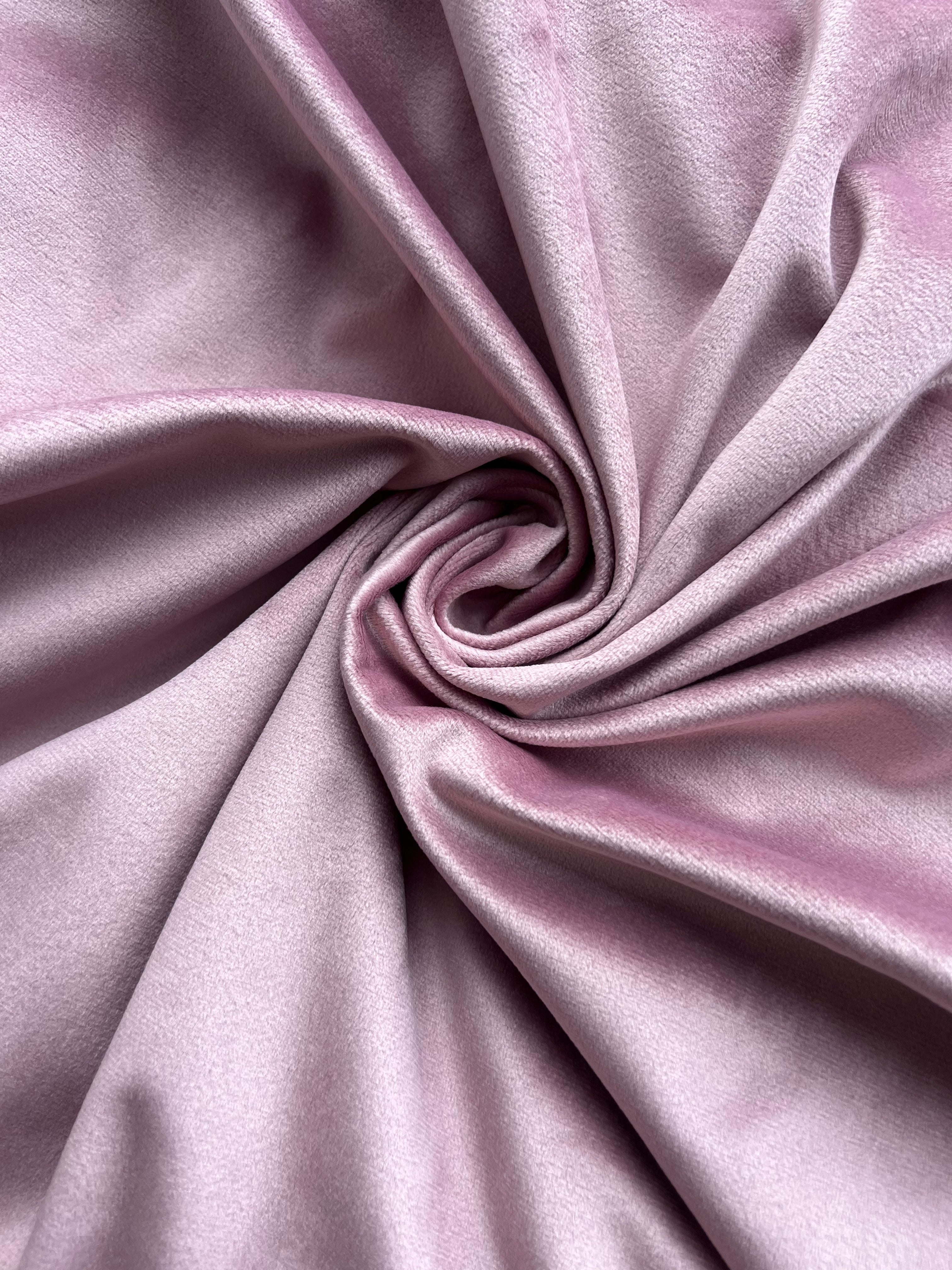 Velvet plain curtains, pink color