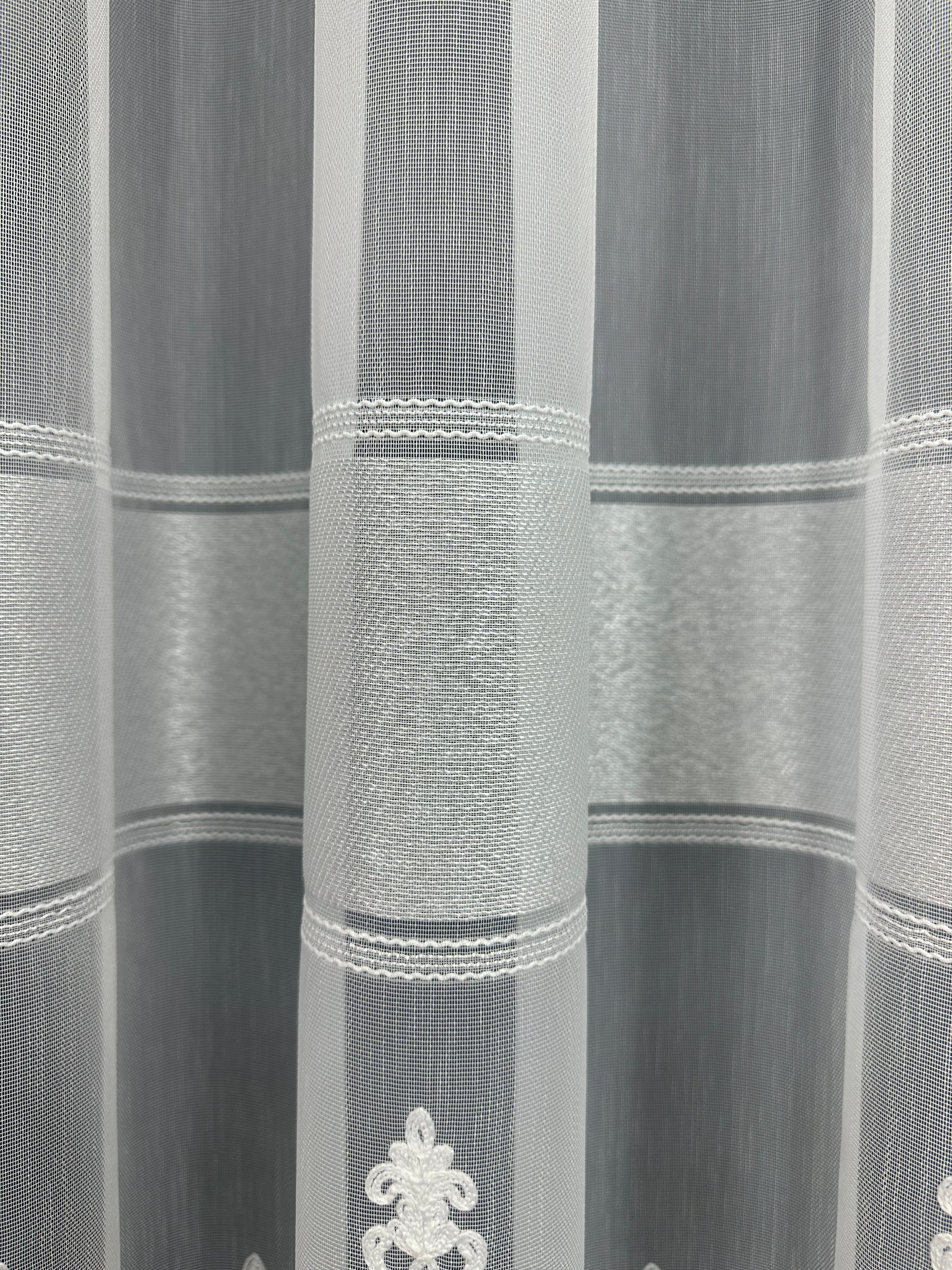 Bamboo-based sheer curtain with beautiful embroidery, milk color