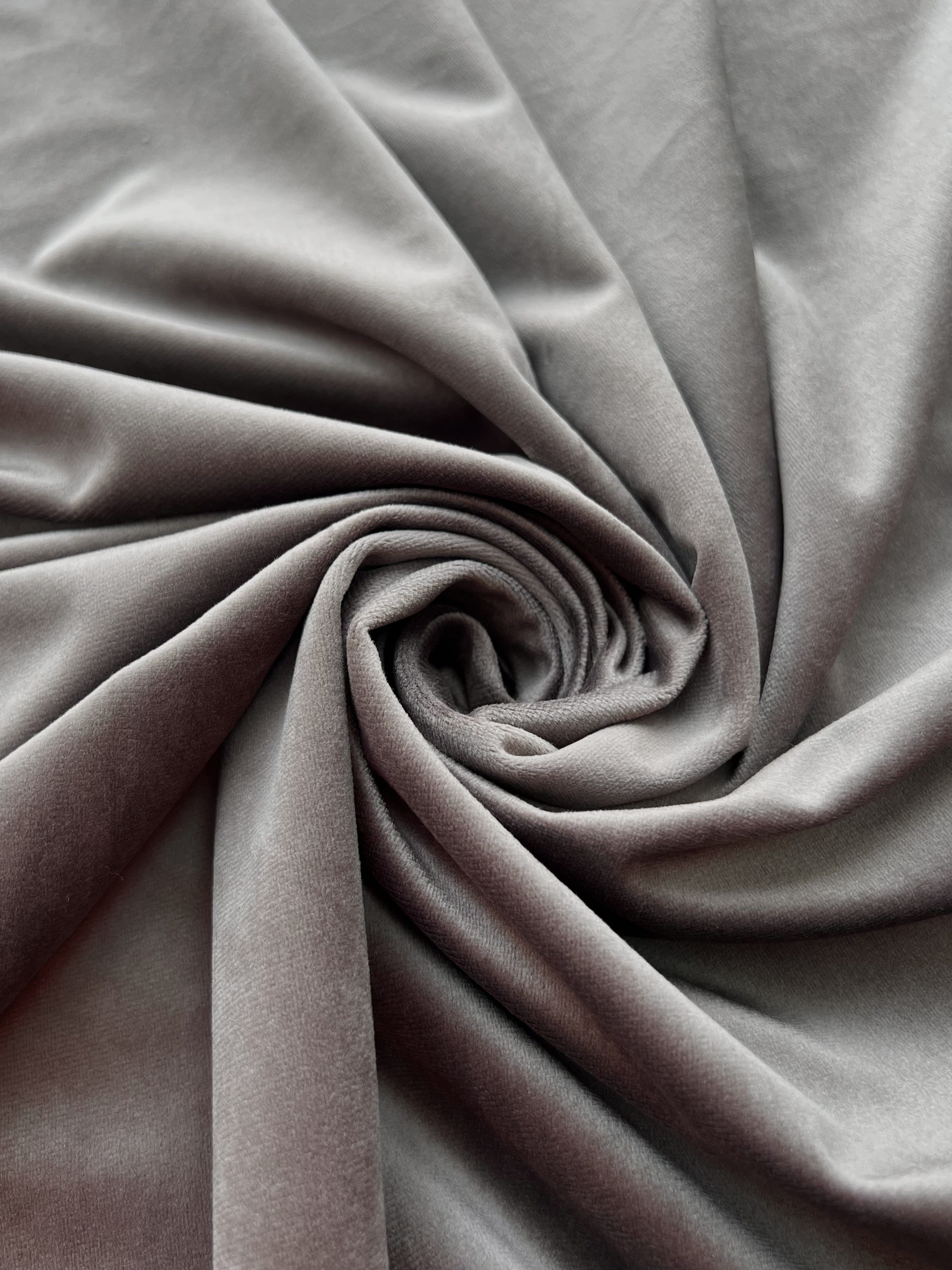 Velvet plain curtains, gray-brown color