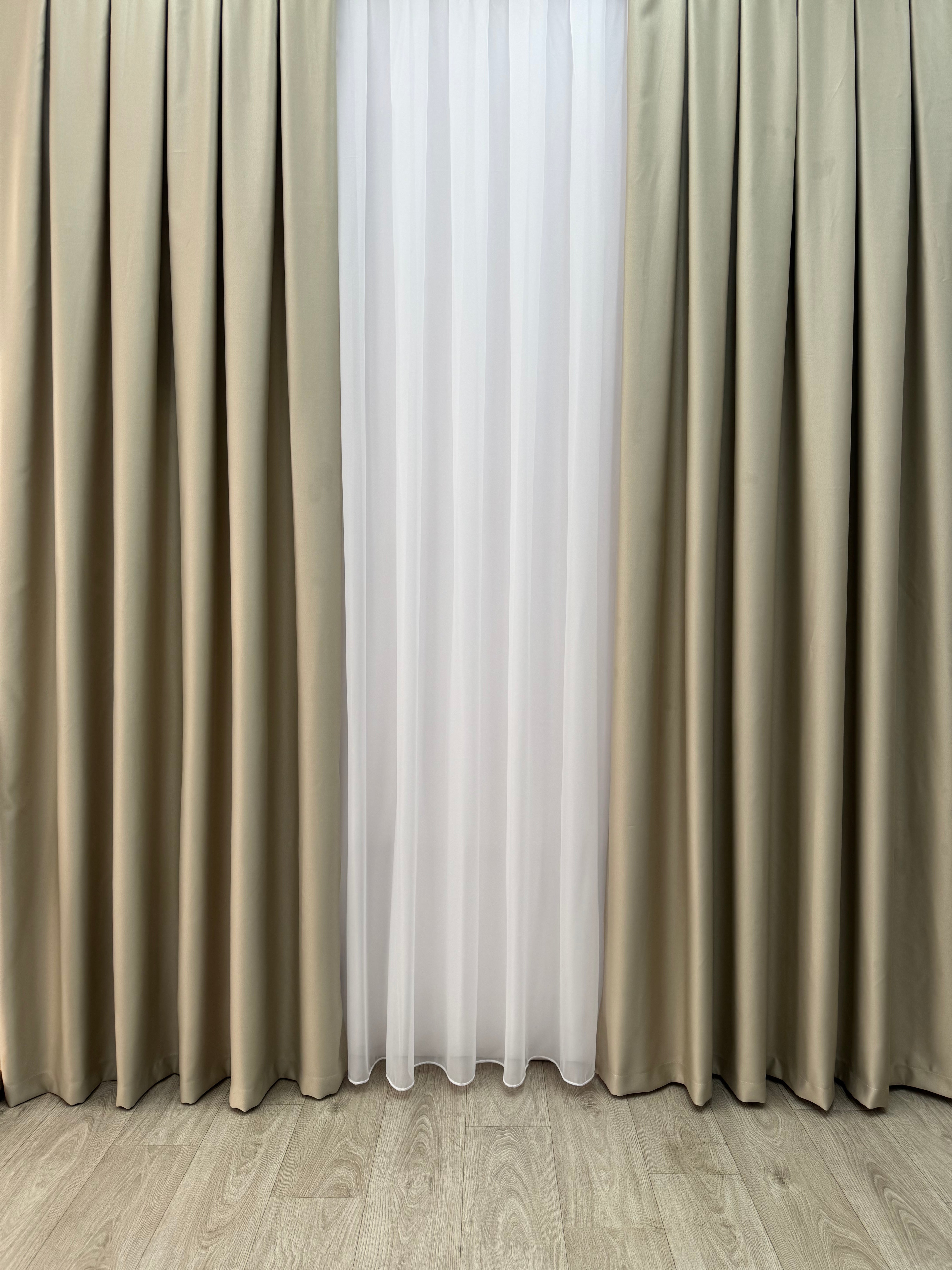 Monochrome "Blackout" curtain, gray-beige color