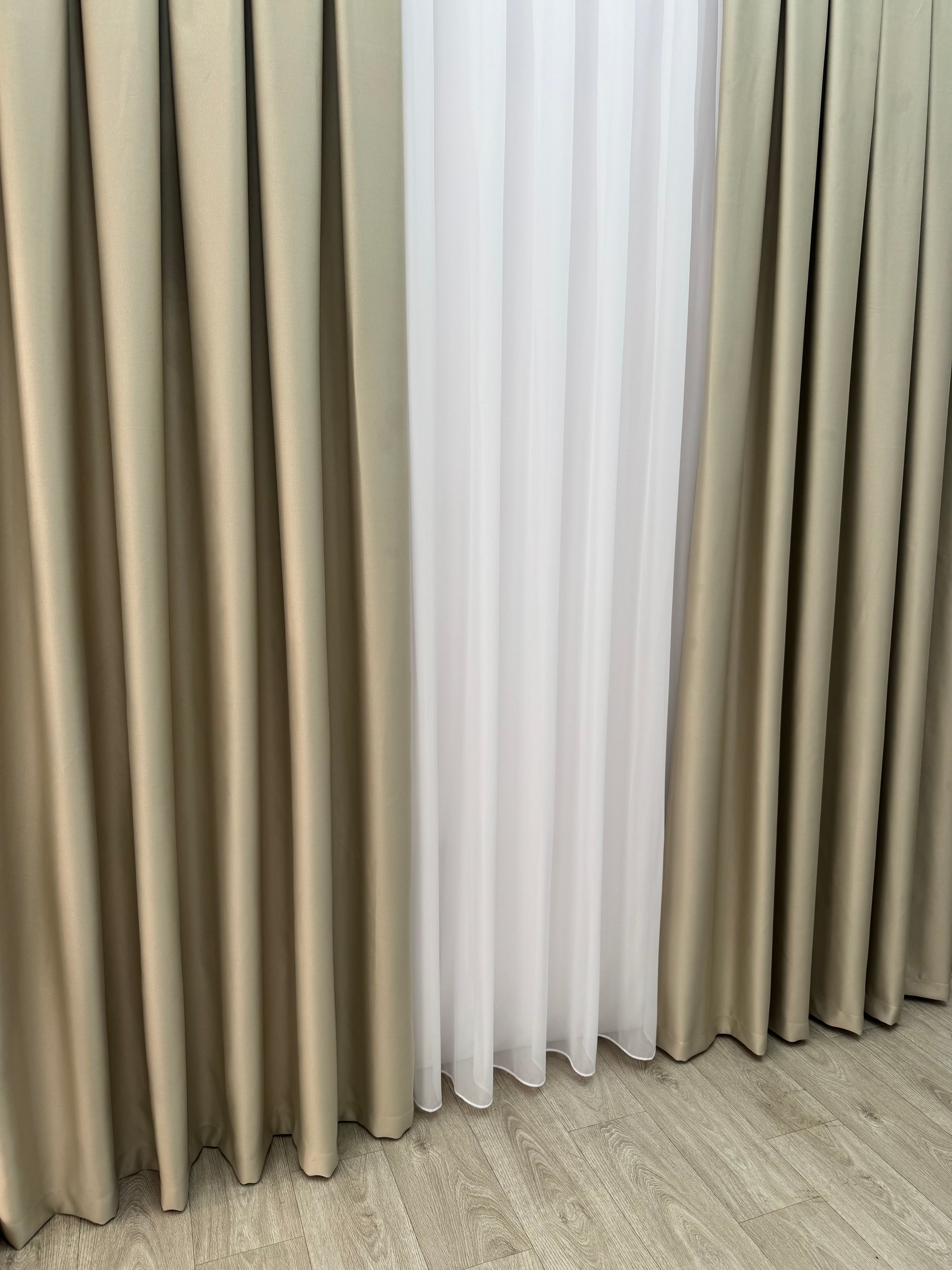 Monochrome "Blackout" curtain, gray-beige color