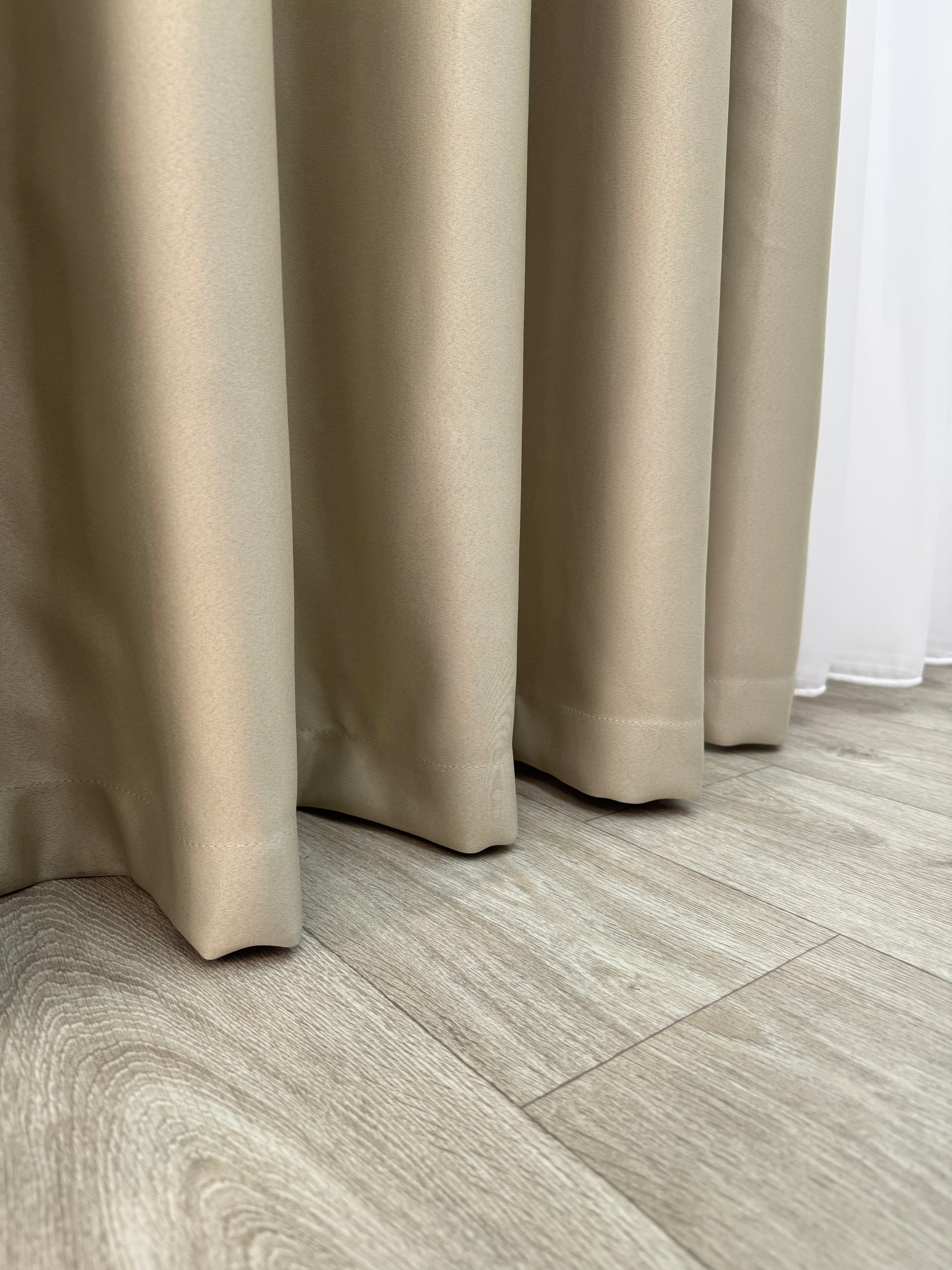 Monochrome "Blackout" curtain, gray-beige color