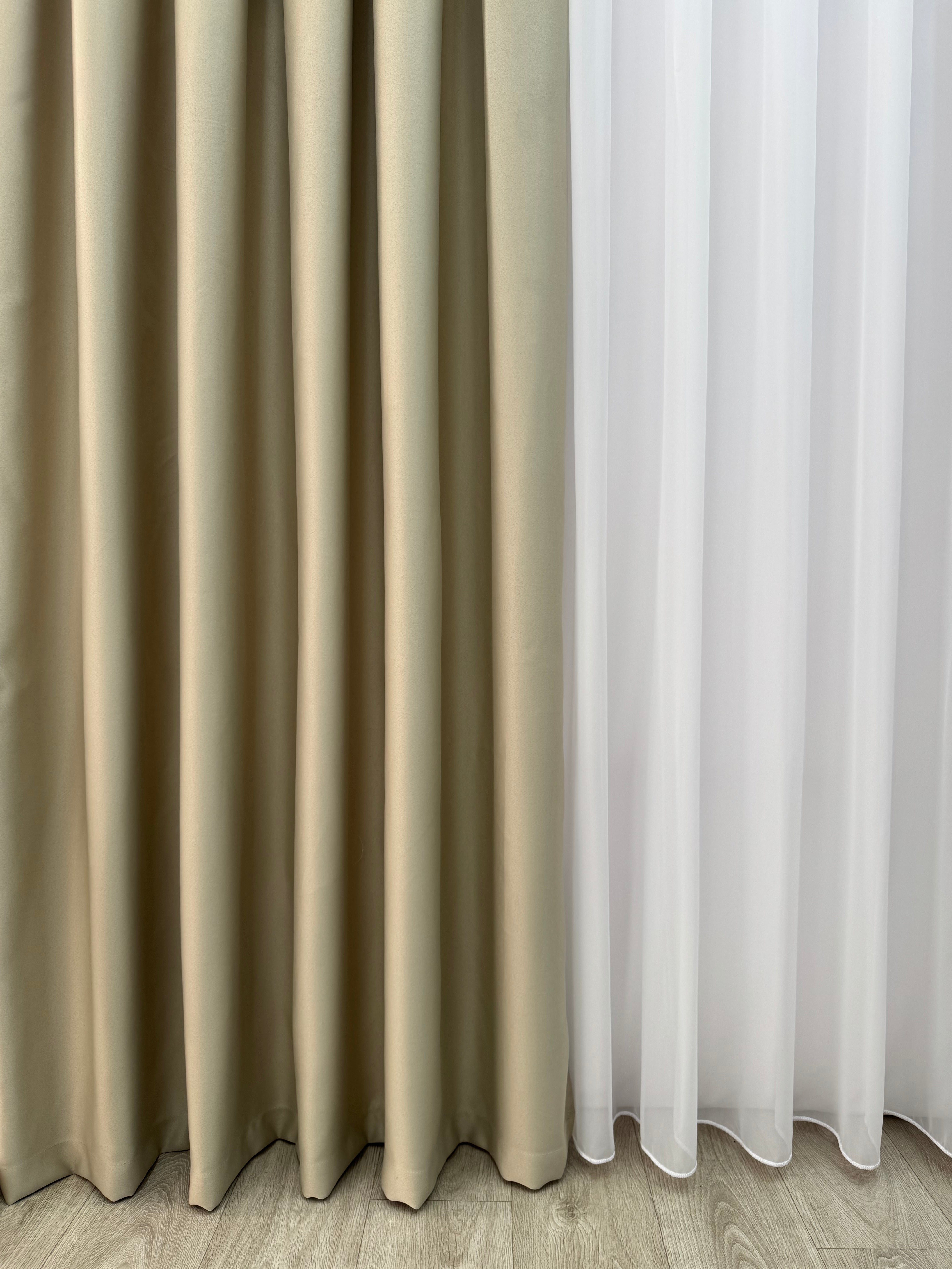 Monochrome "Blackout" curtain, gray-beige color