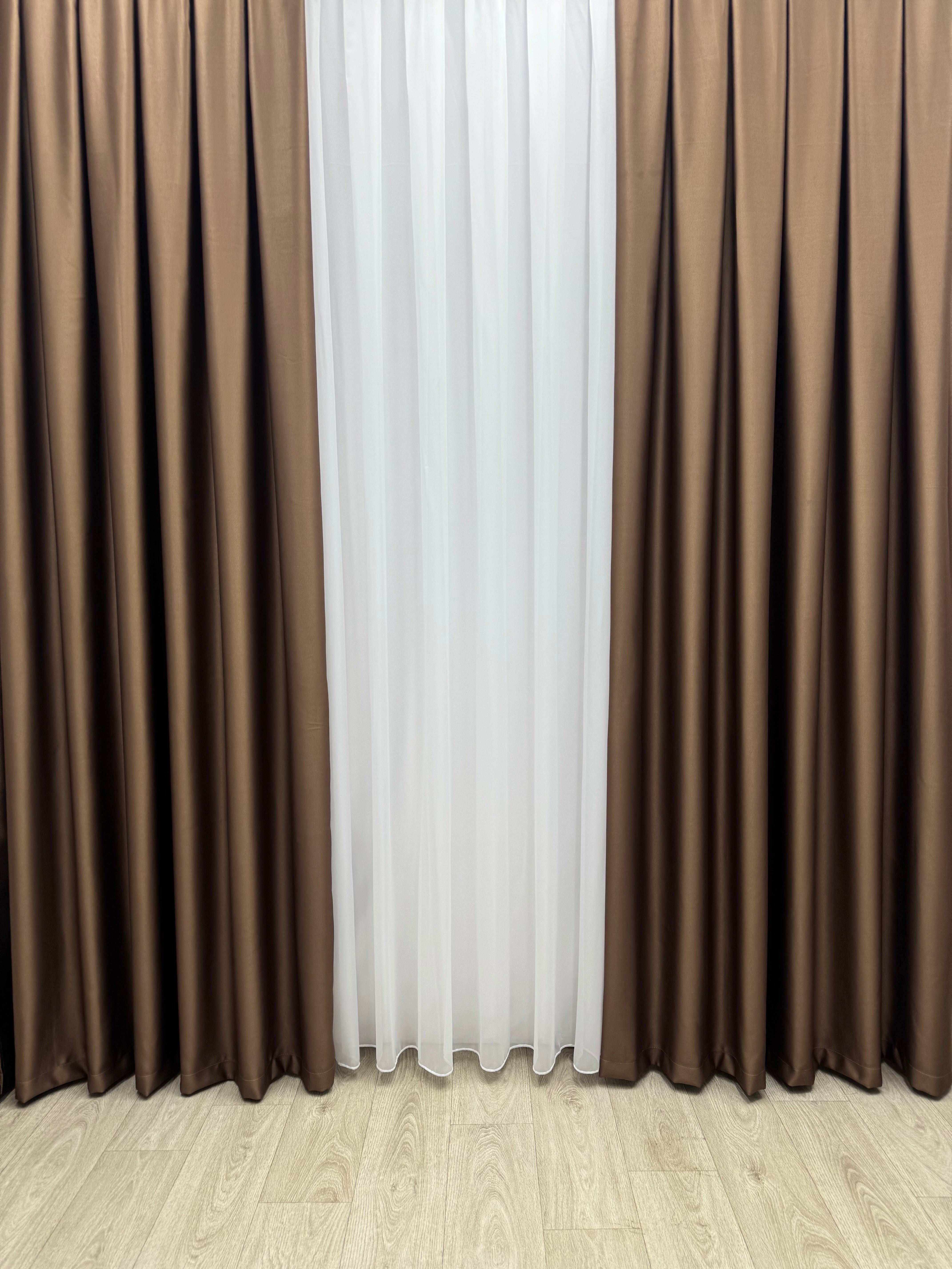 Monochrome "Blackout" curtain, light brown color