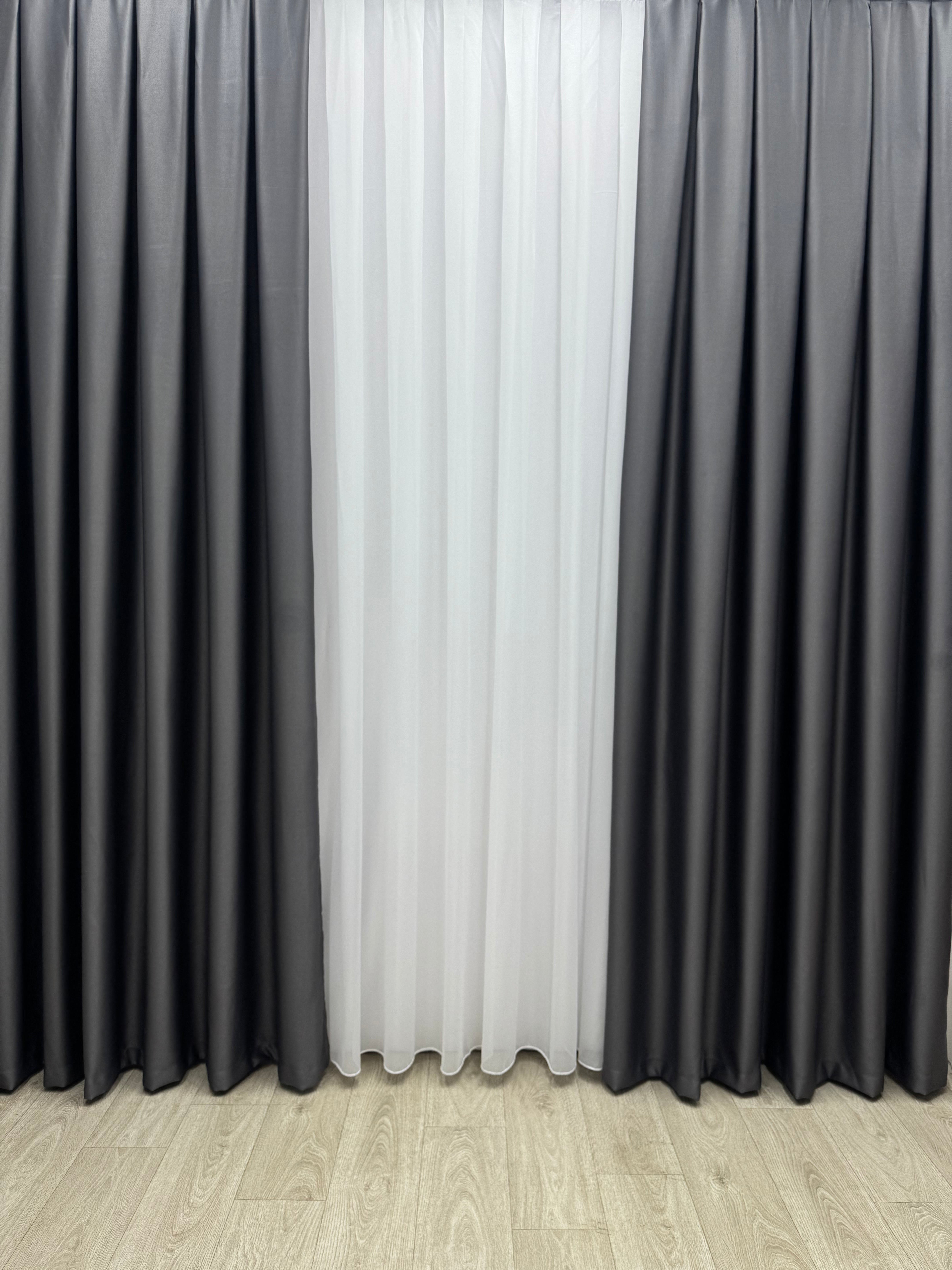 Monochrome "Blackout" curtain, dark gray color