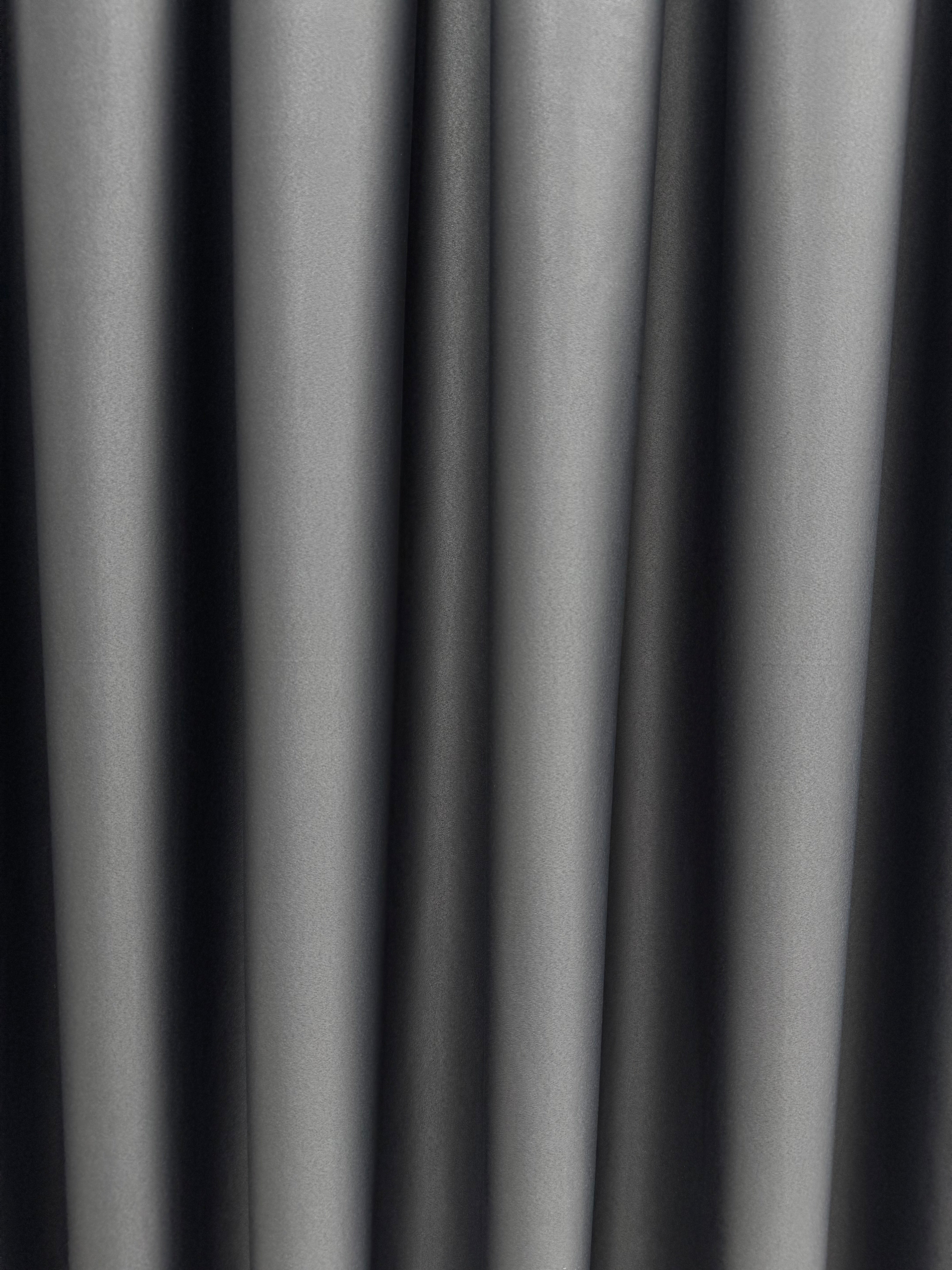 Monochrome "Blackout" curtain, dark gray color