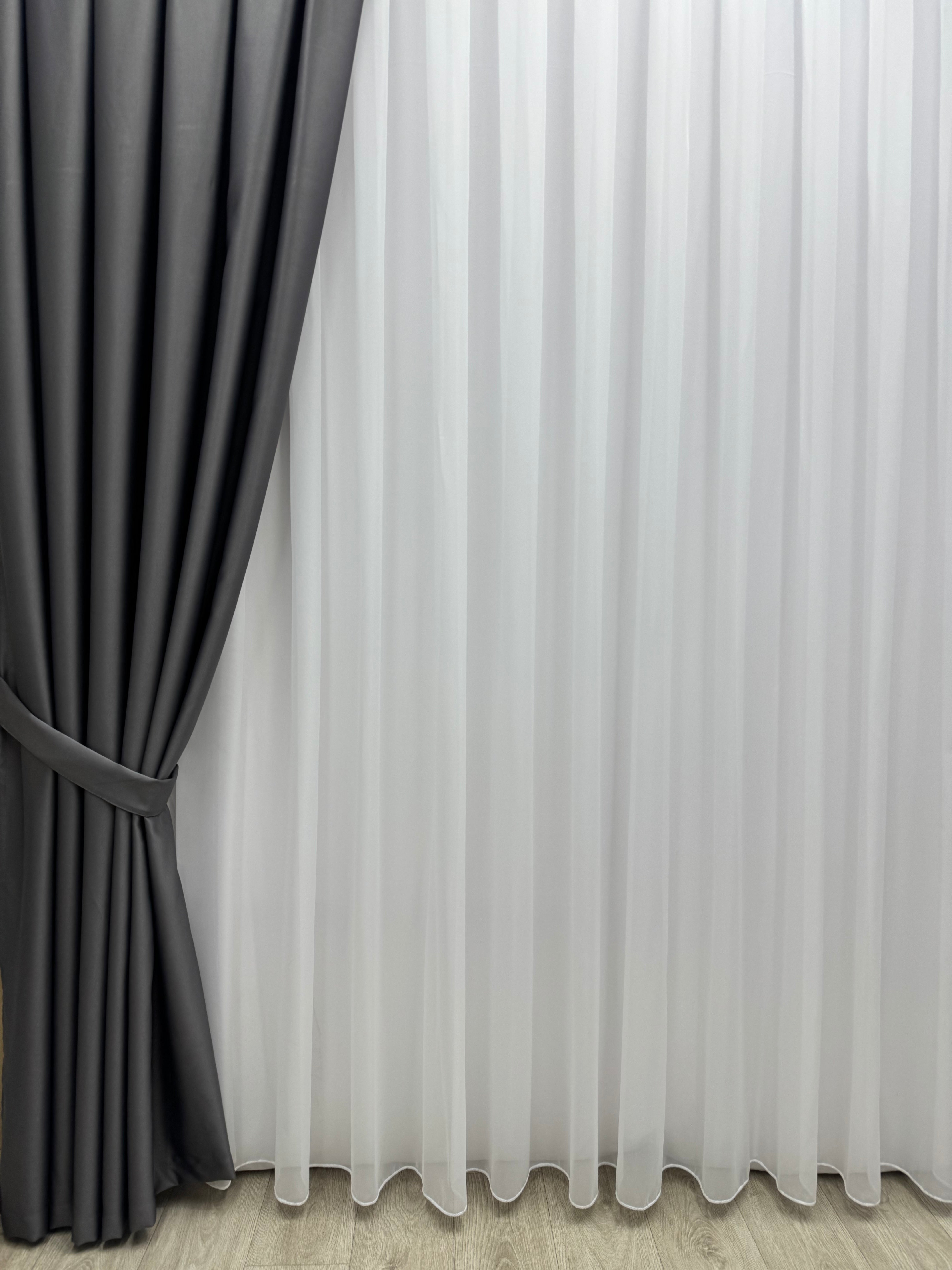 Monochrome "Blackout" curtain, dark gray color