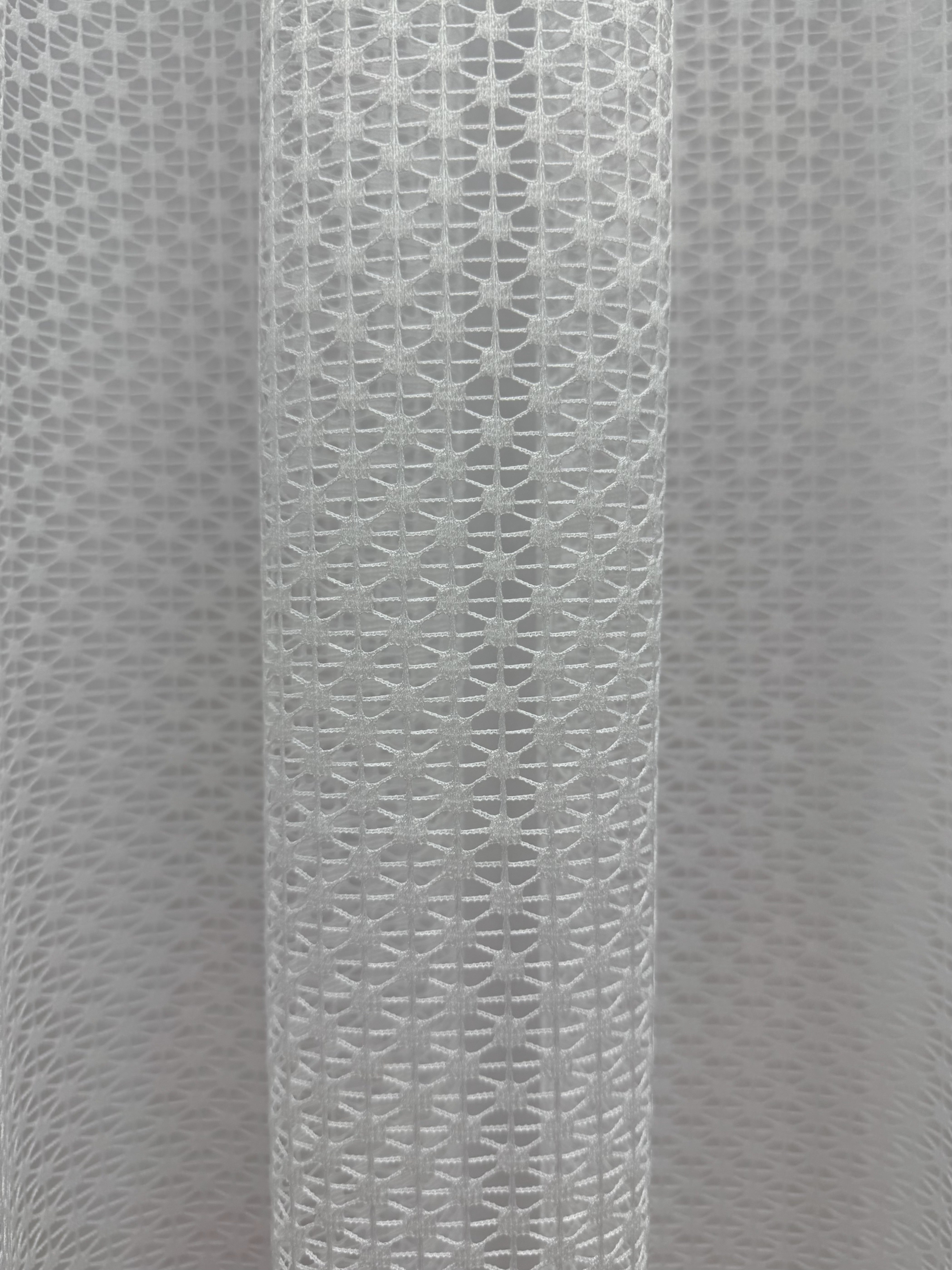 Guipure sheer curtain with embroidery, white color