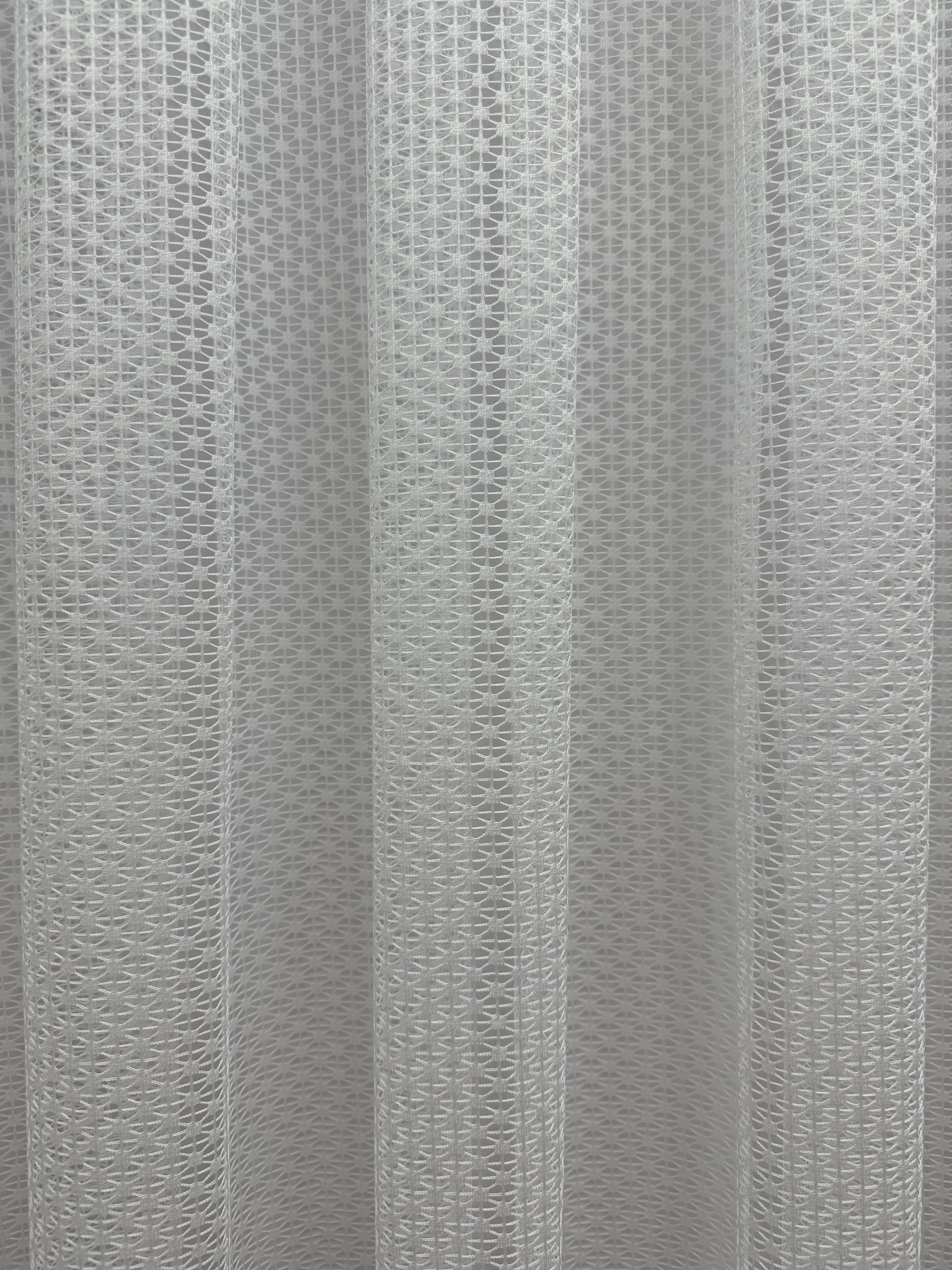 Guipure sheer curtain with embroidery, white color