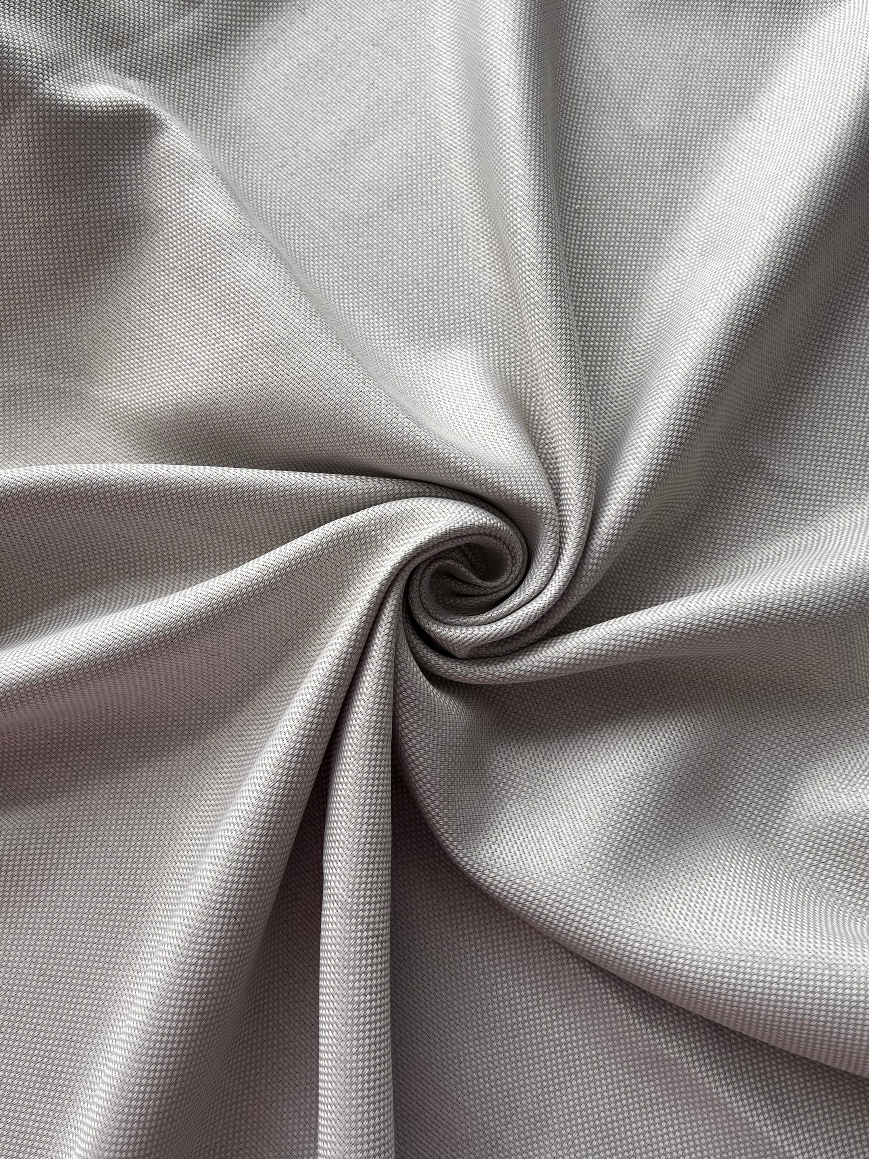 Plain linen woven curtain “Asil” with blackout lining, light gray color