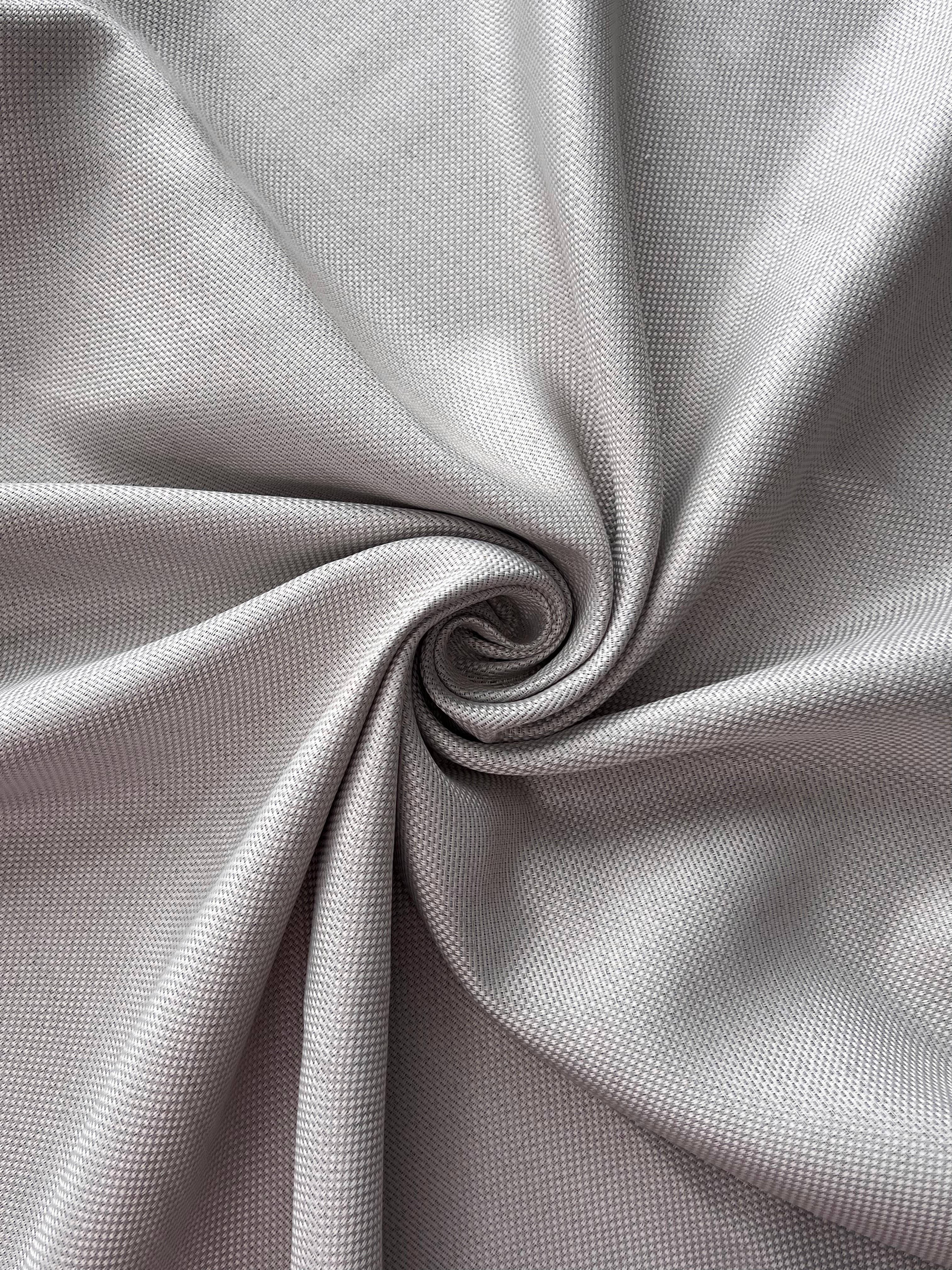 Plain linen woven curtain “Asil” with blackout lining, light gray color