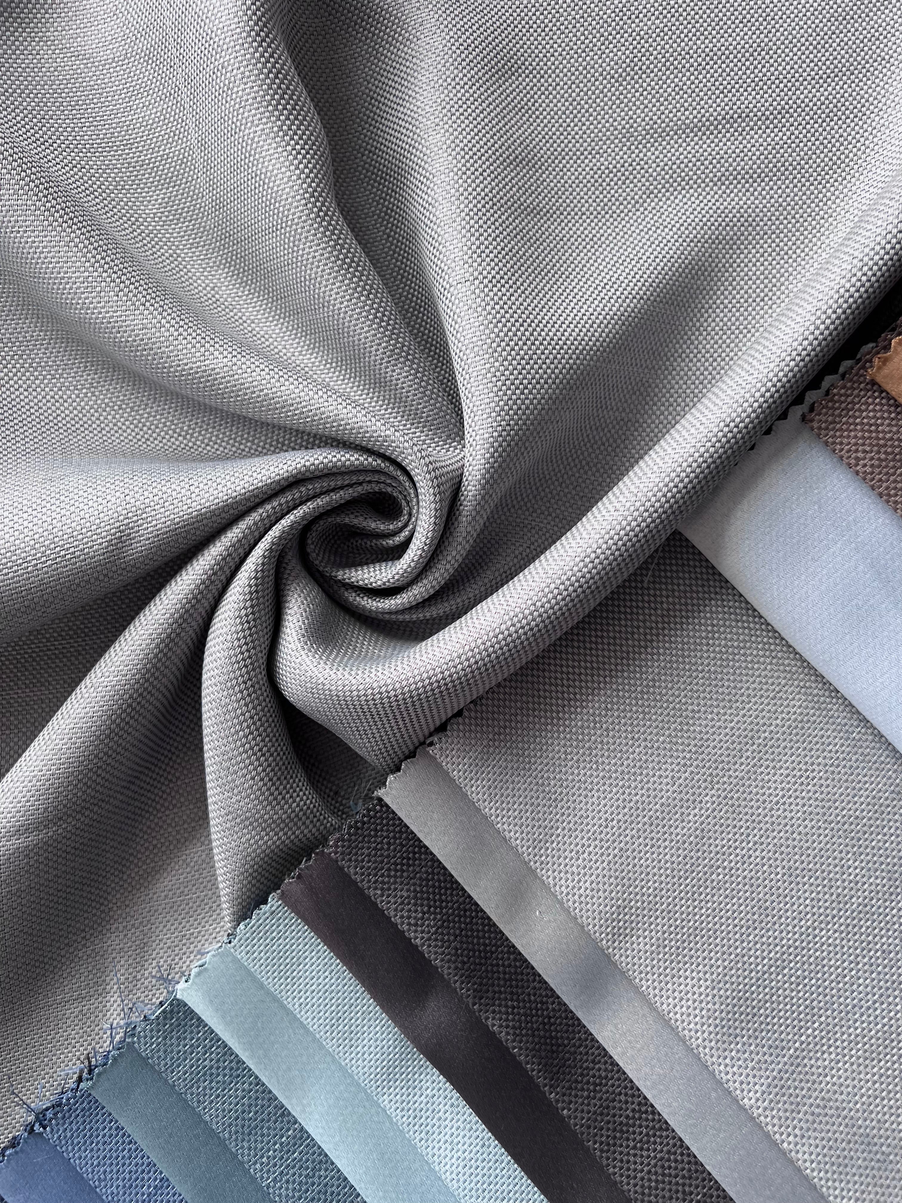 Plain linen woven curtain “Asil” with blackout lining, gray color