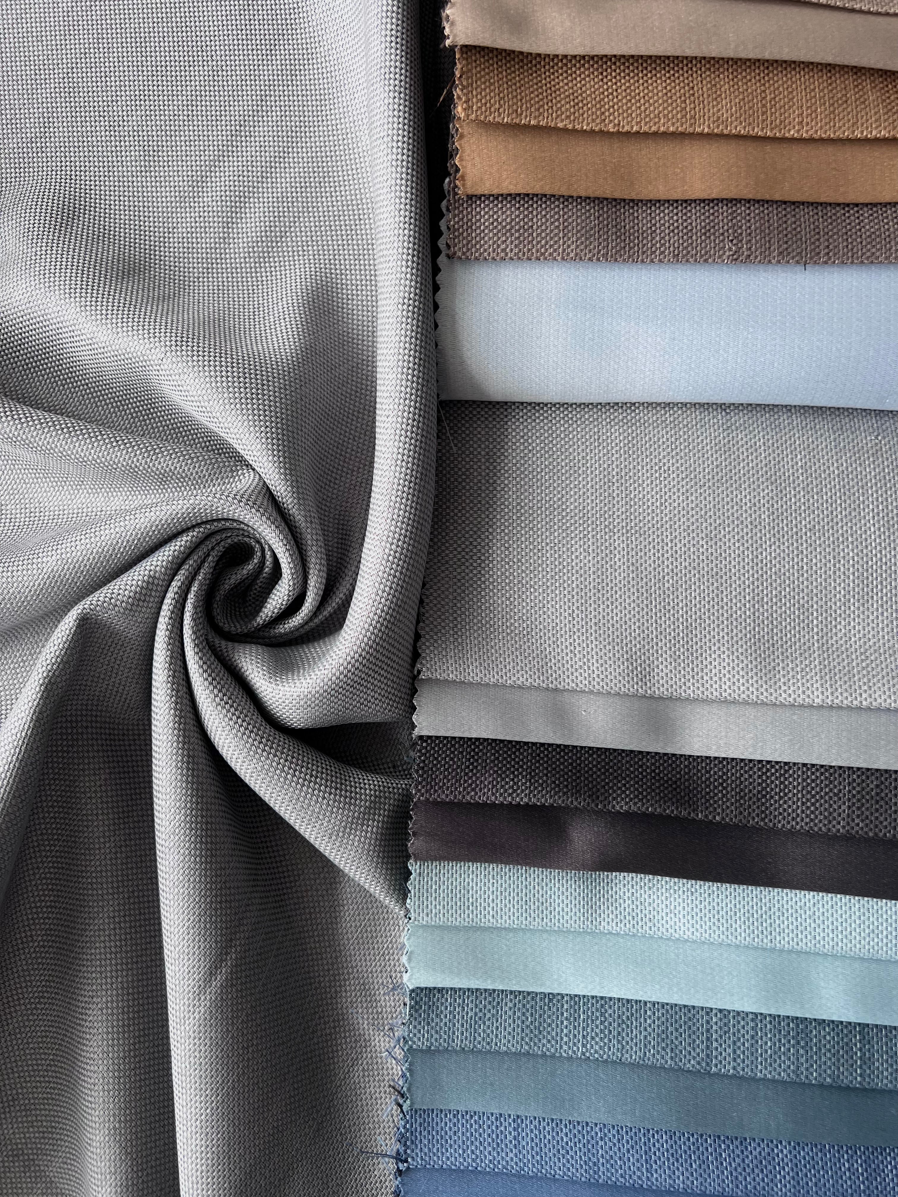 Plain linen woven curtain “Asil” with blackout lining, gray color