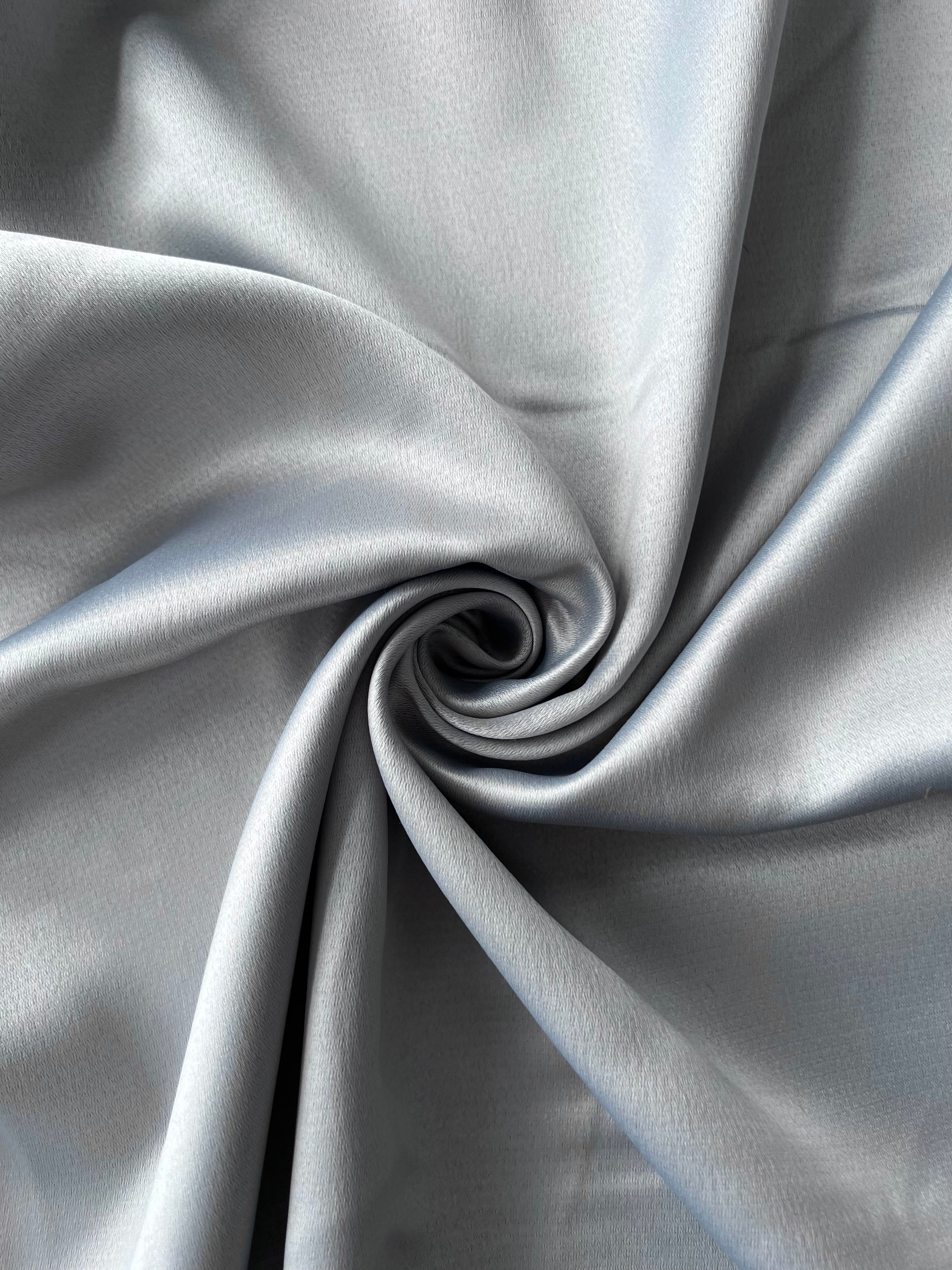 Plain linen woven curtain “Asil” with blackout lining, gray color