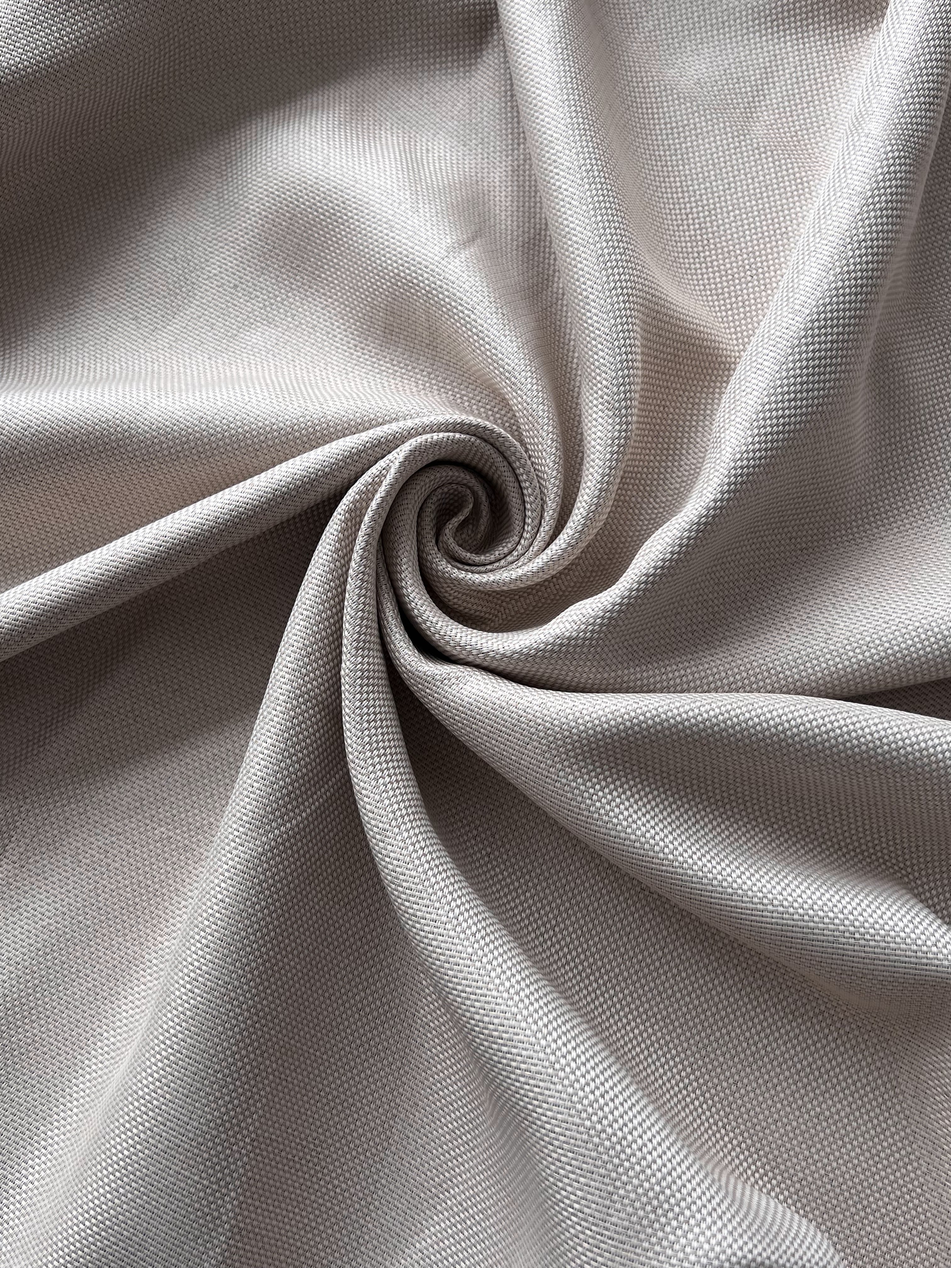 Plain linen woven curtain “Asil” with blackout lining, beige color