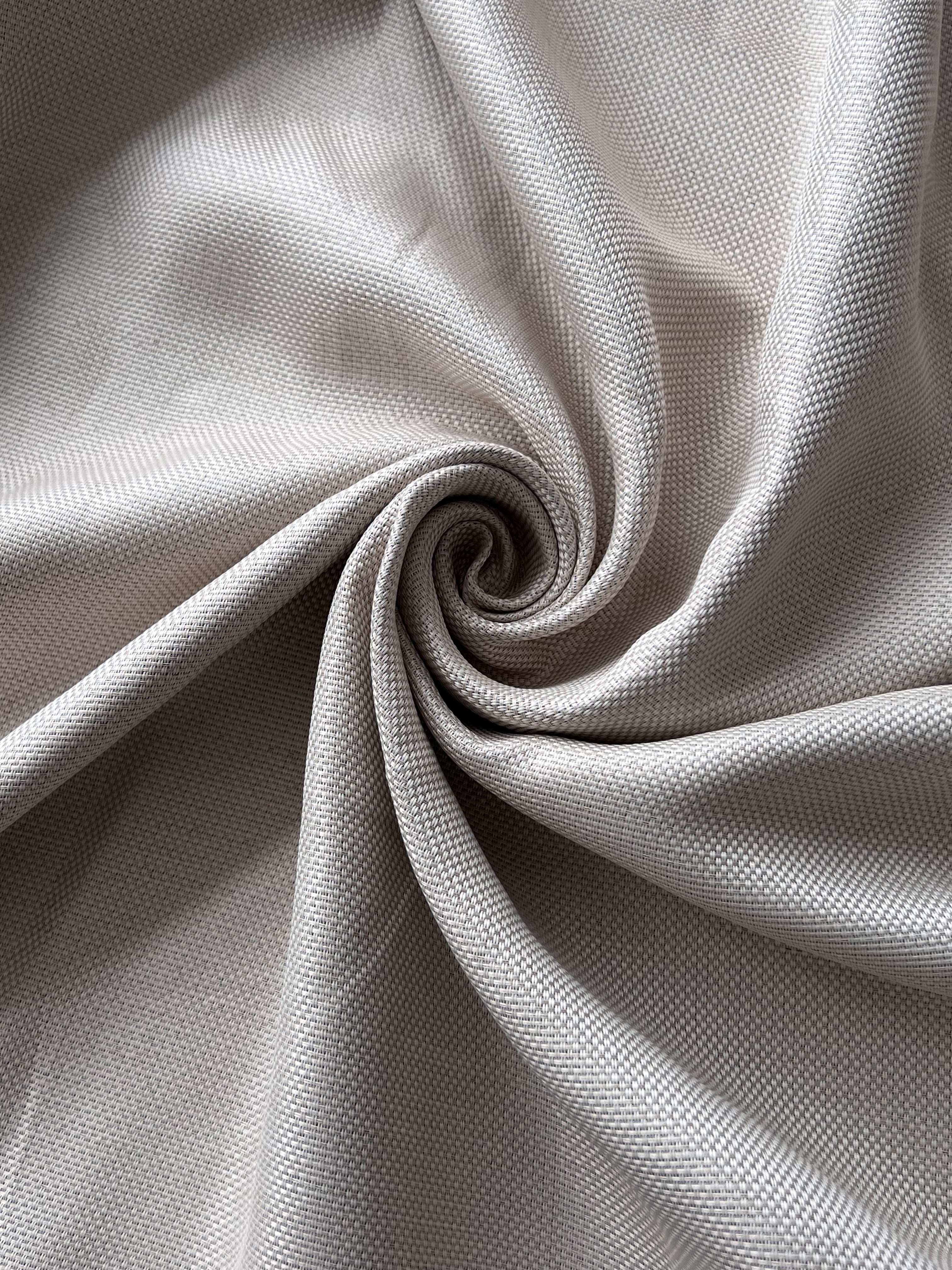 Plain linen woven curtain “Asil” with blackout lining, beige color