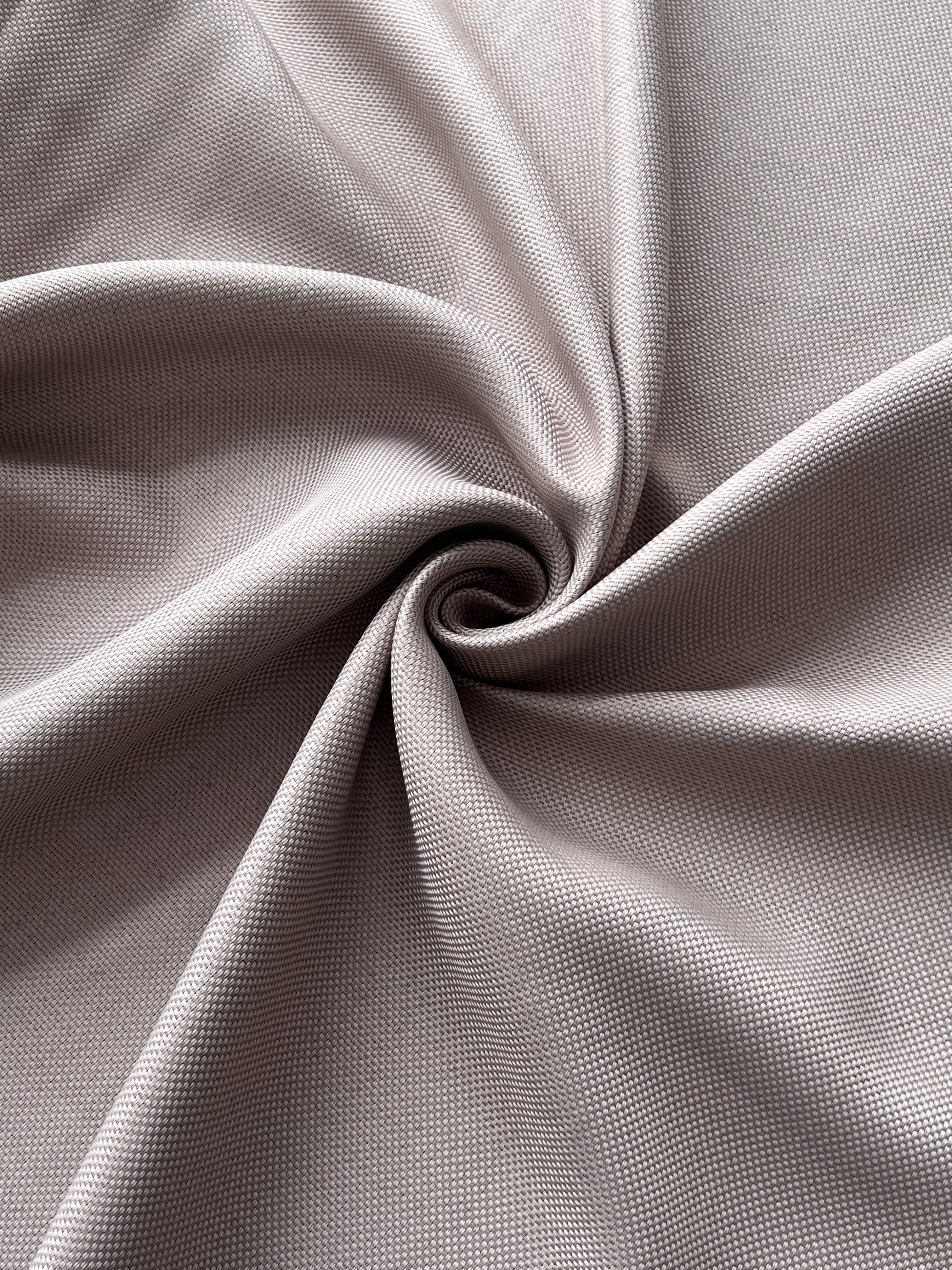 Plain linen woven curtain “Asil” with blackout lining, cappuccino color