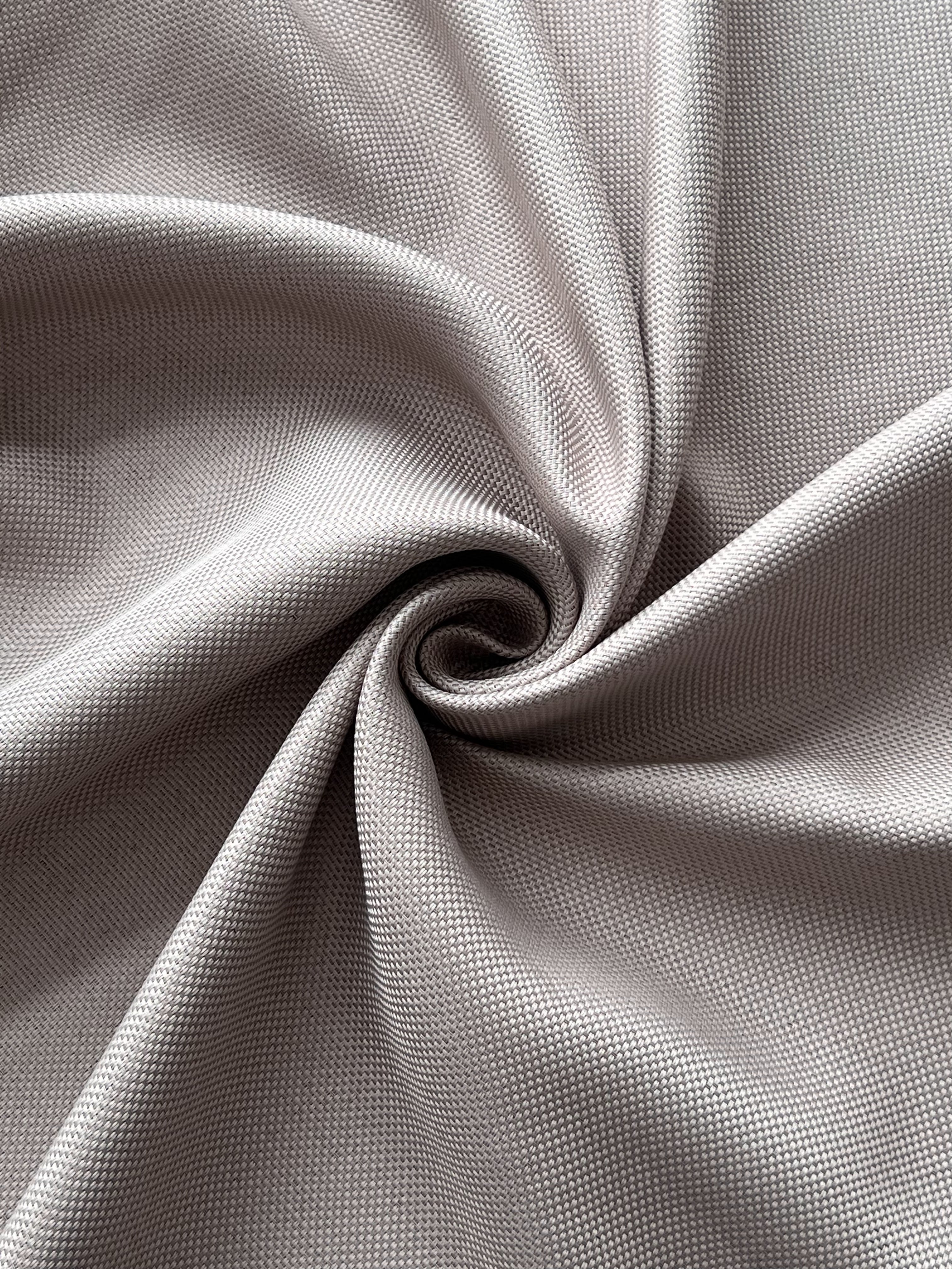 Plain linen woven curtain “Asil” with blackout lining, cappuccino color