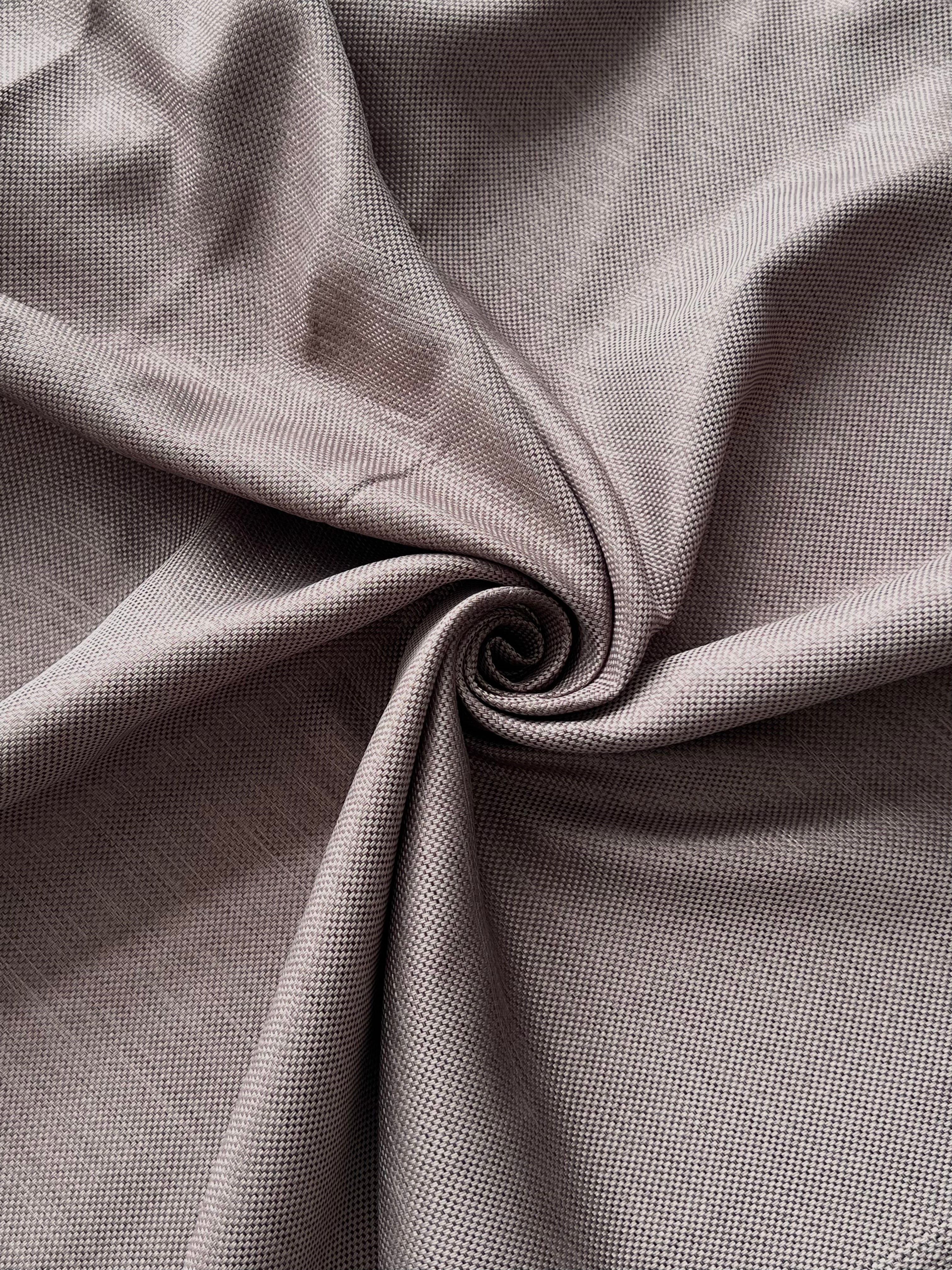 Plain linen woven curtain “Asil” with blackout lining, gray-brown color