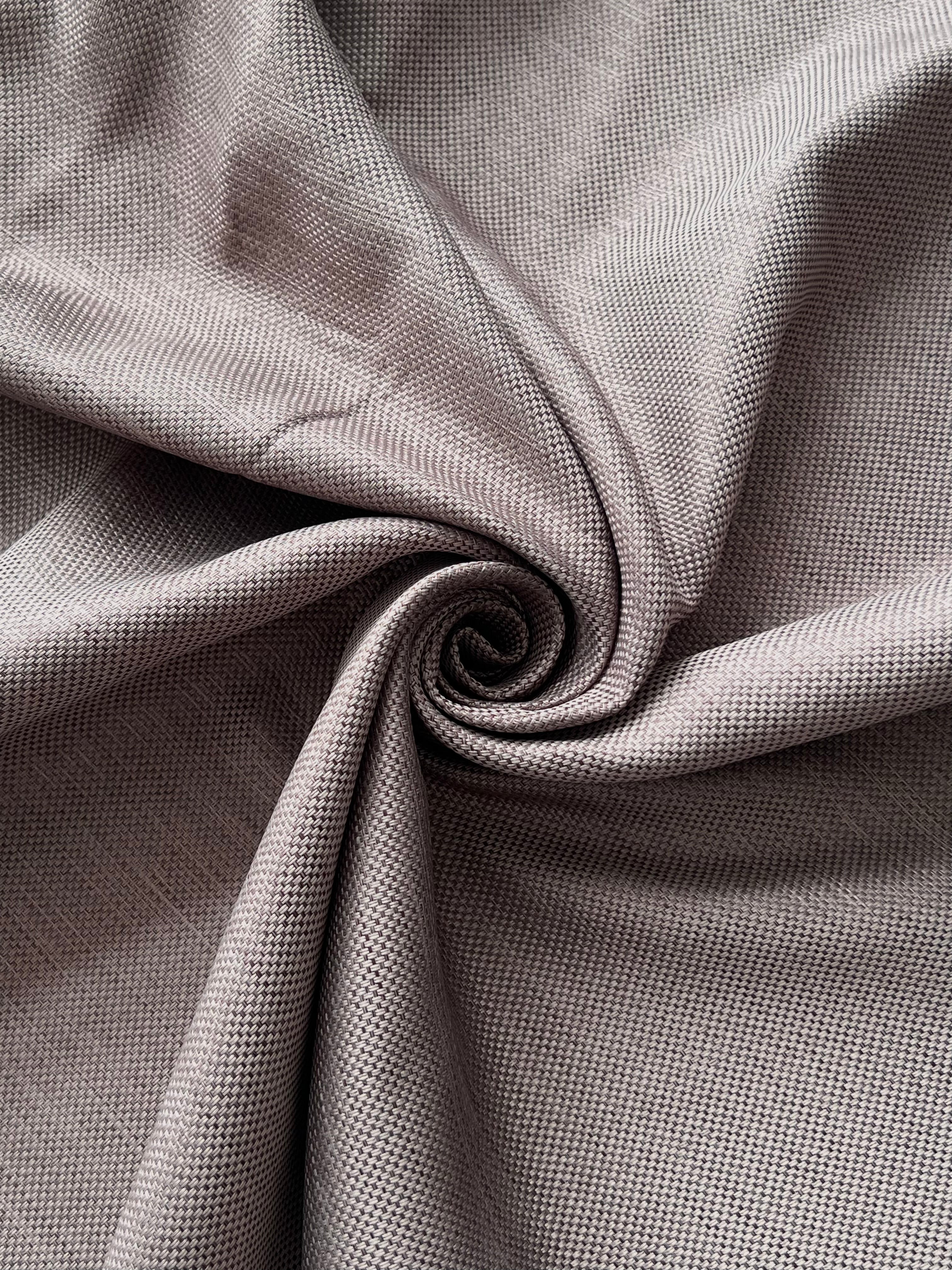 Plain linen woven curtain “Asil” with blackout lining, gray-brown color