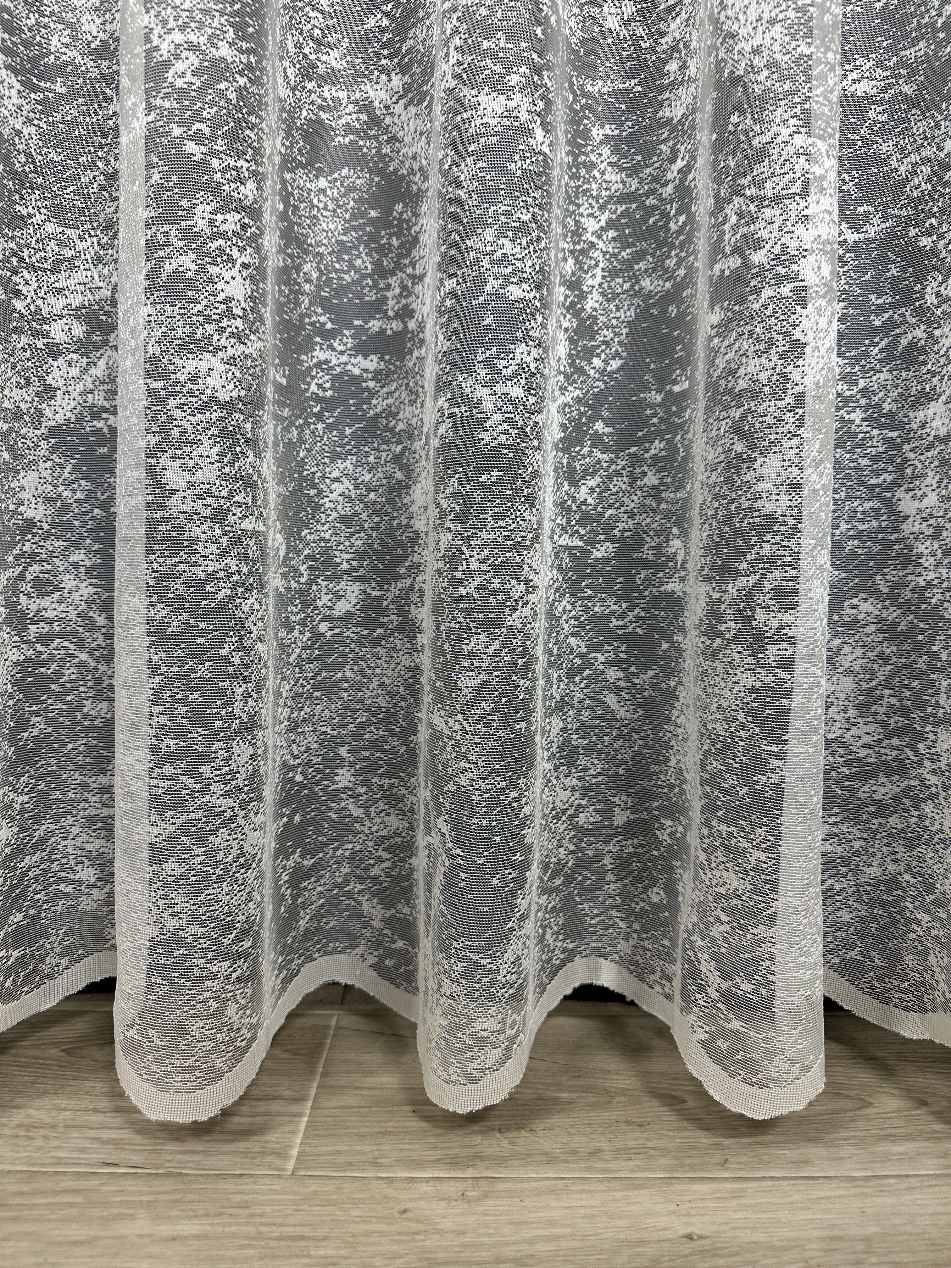 Sheer embroidered curtain “Marble”, milk color