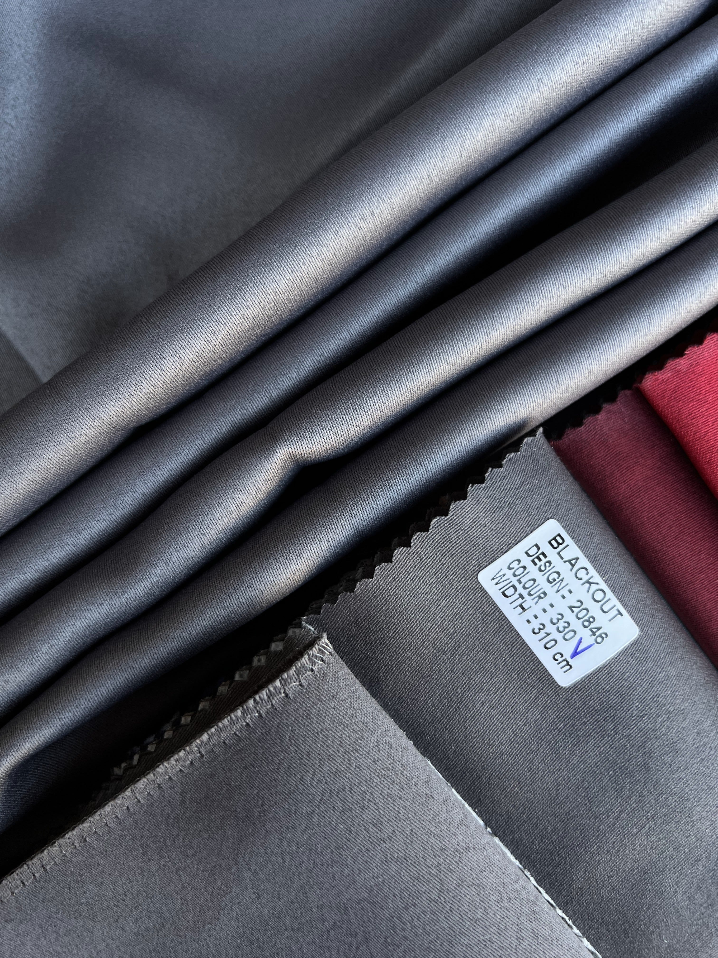 Monochrome "Blackout" curtain, dark gray color