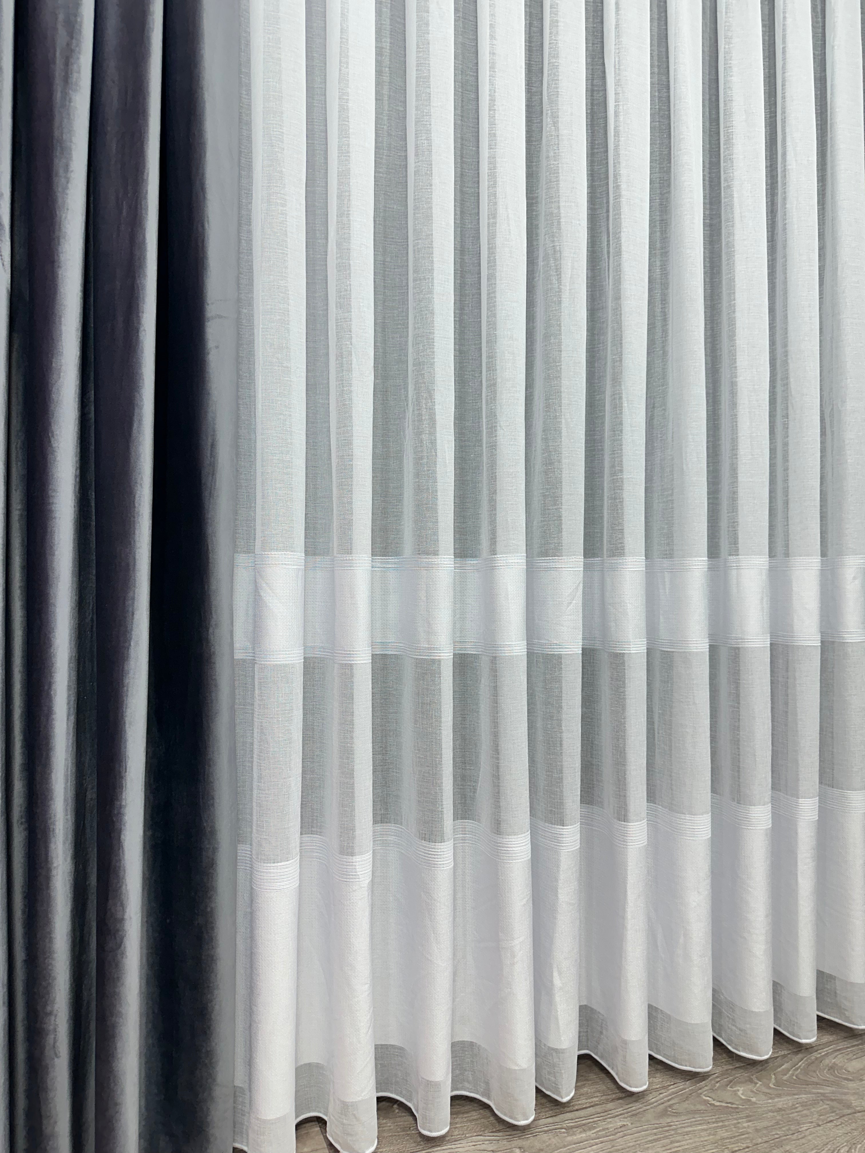 Bamboo-based tulle with beautiful embroidery, gray color