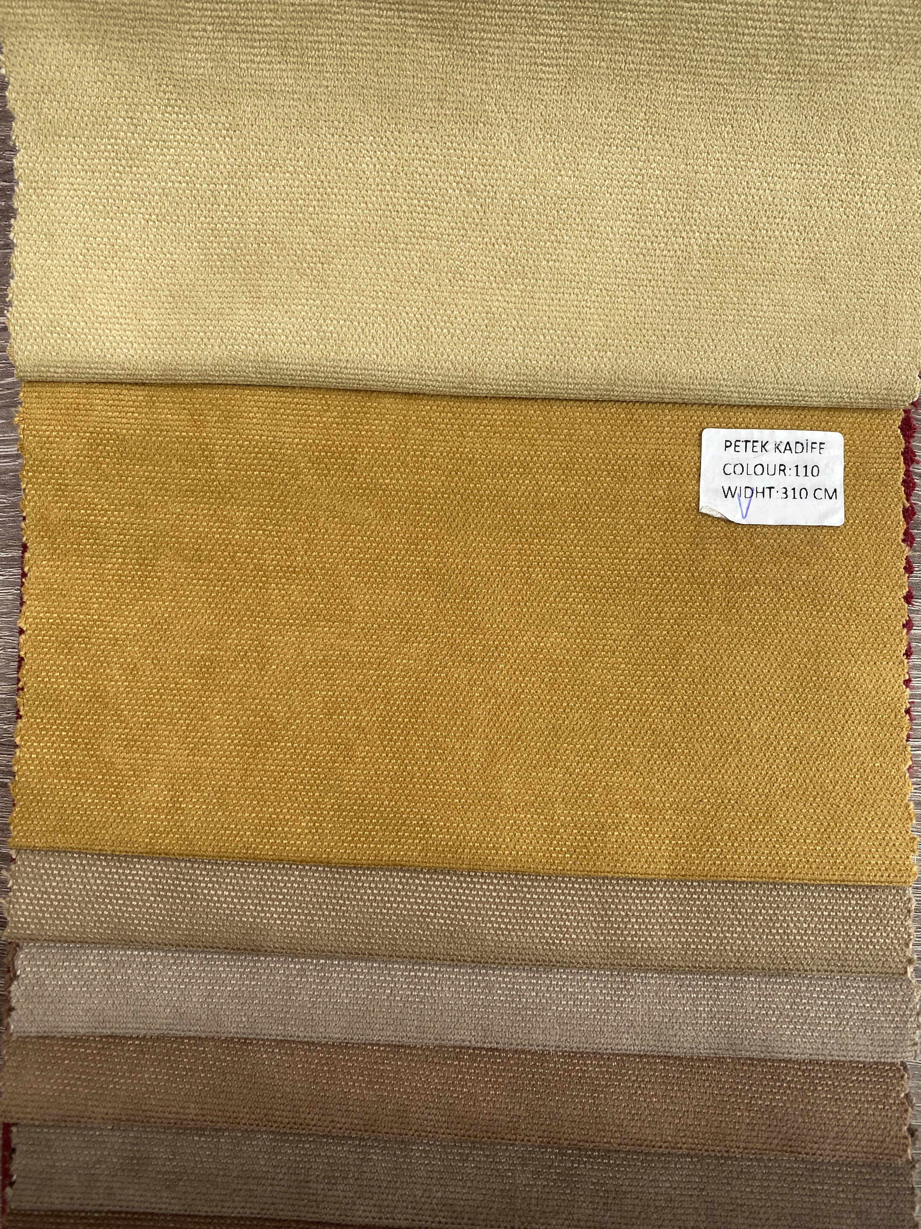 Plain microvelor curtain, mustard color