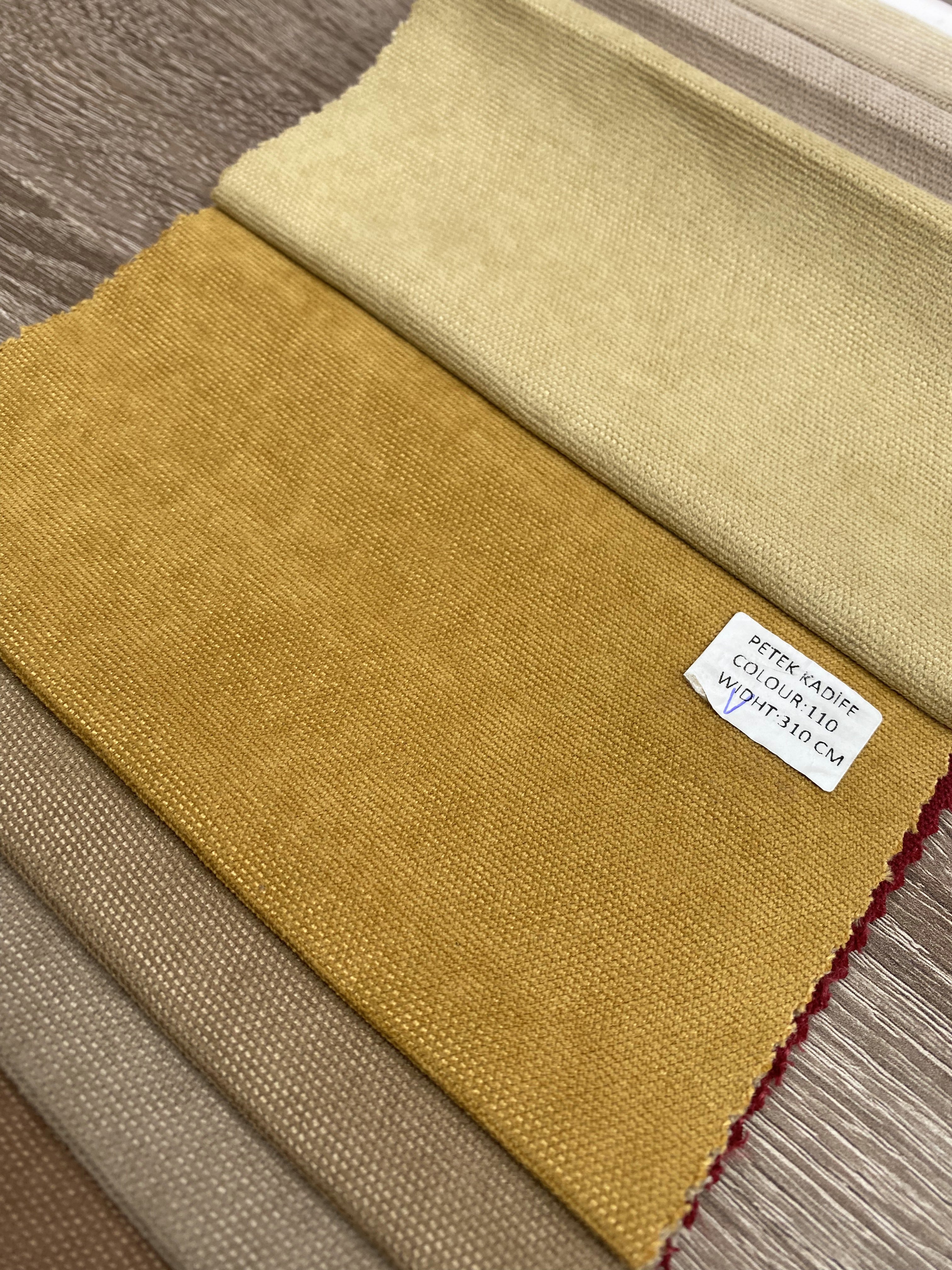 Plain microvelor curtain, mustard color