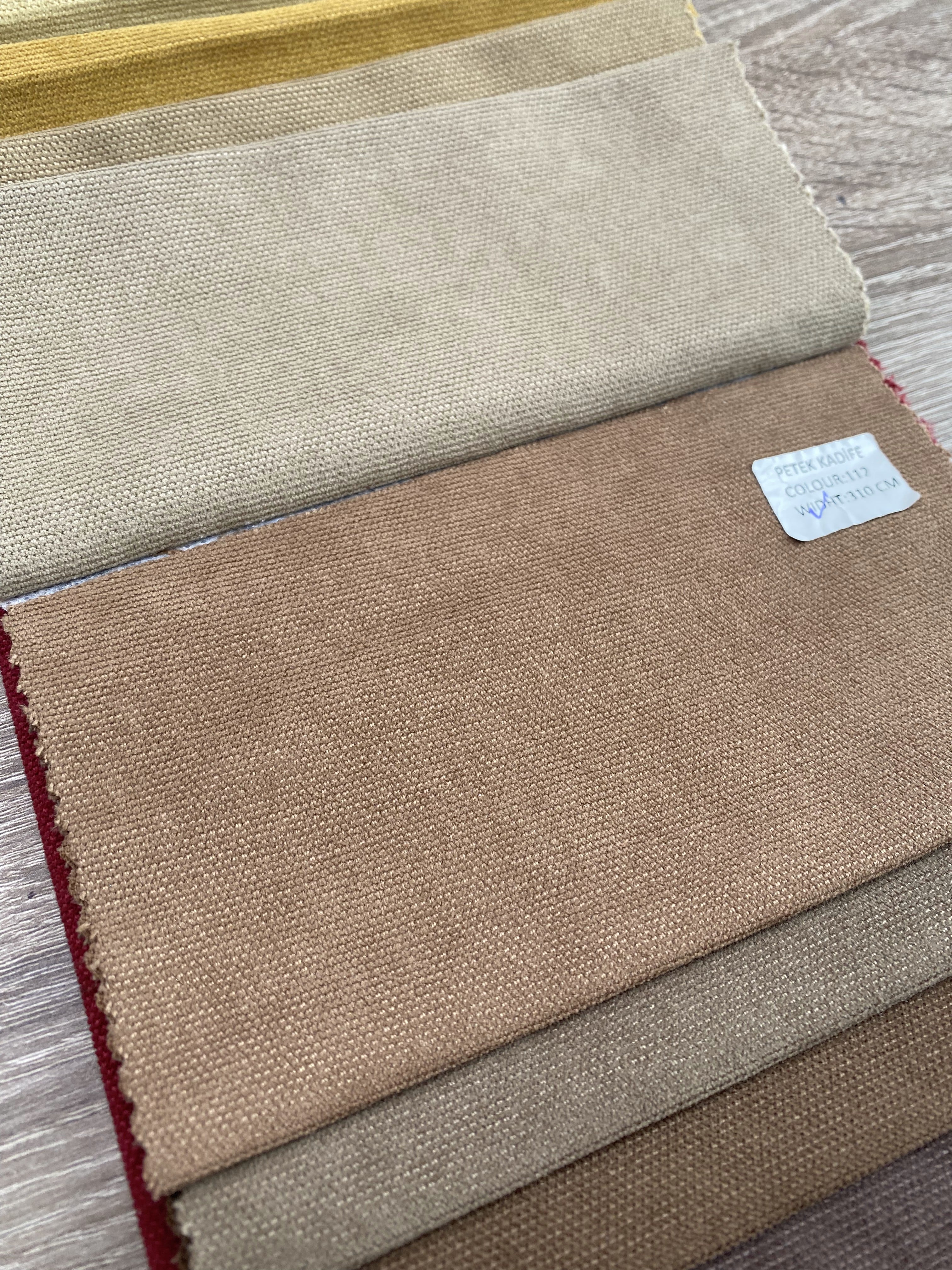 Plain microvelor curtain, light brown color