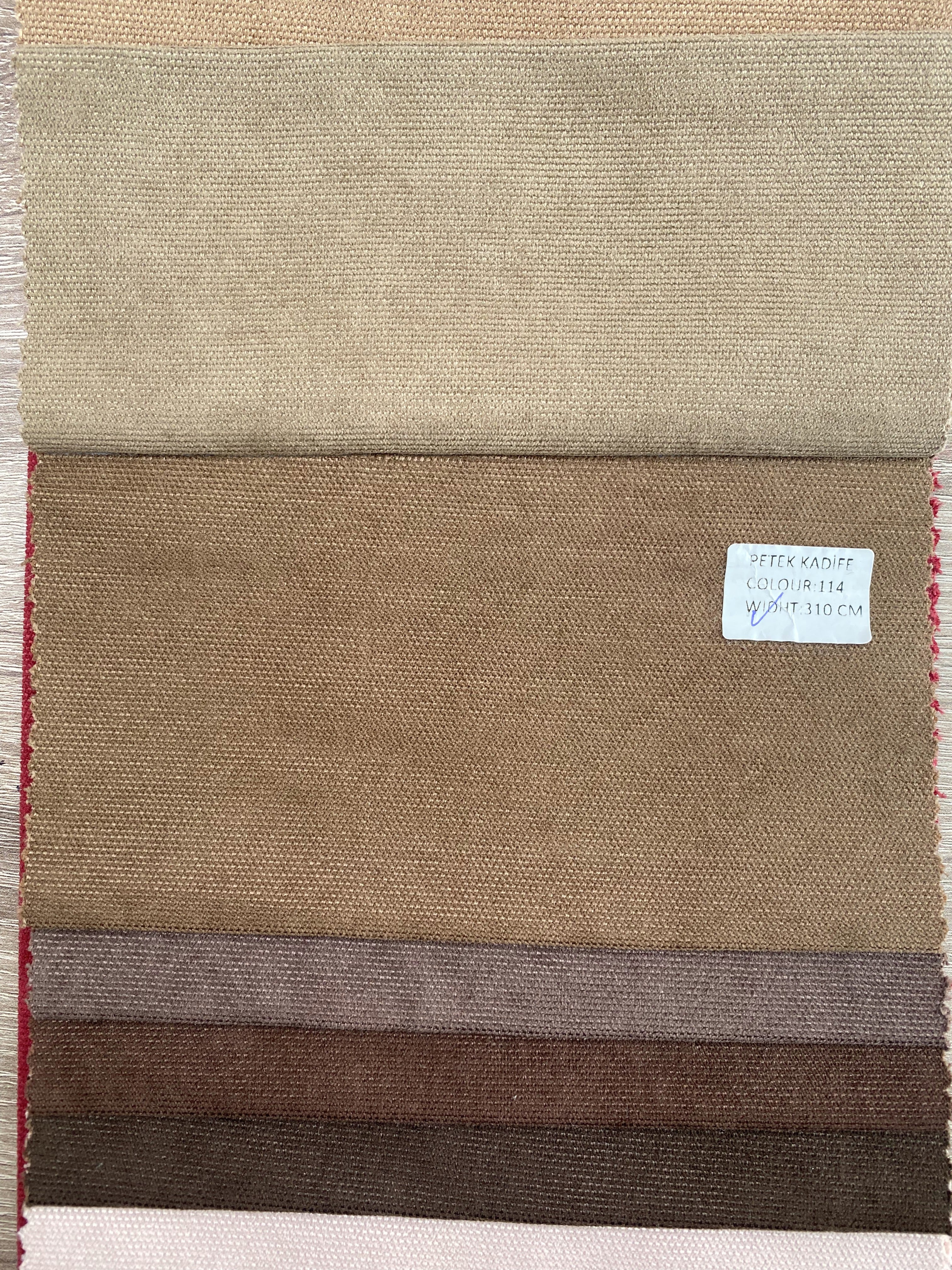 Plain microvelor curtain, brown color