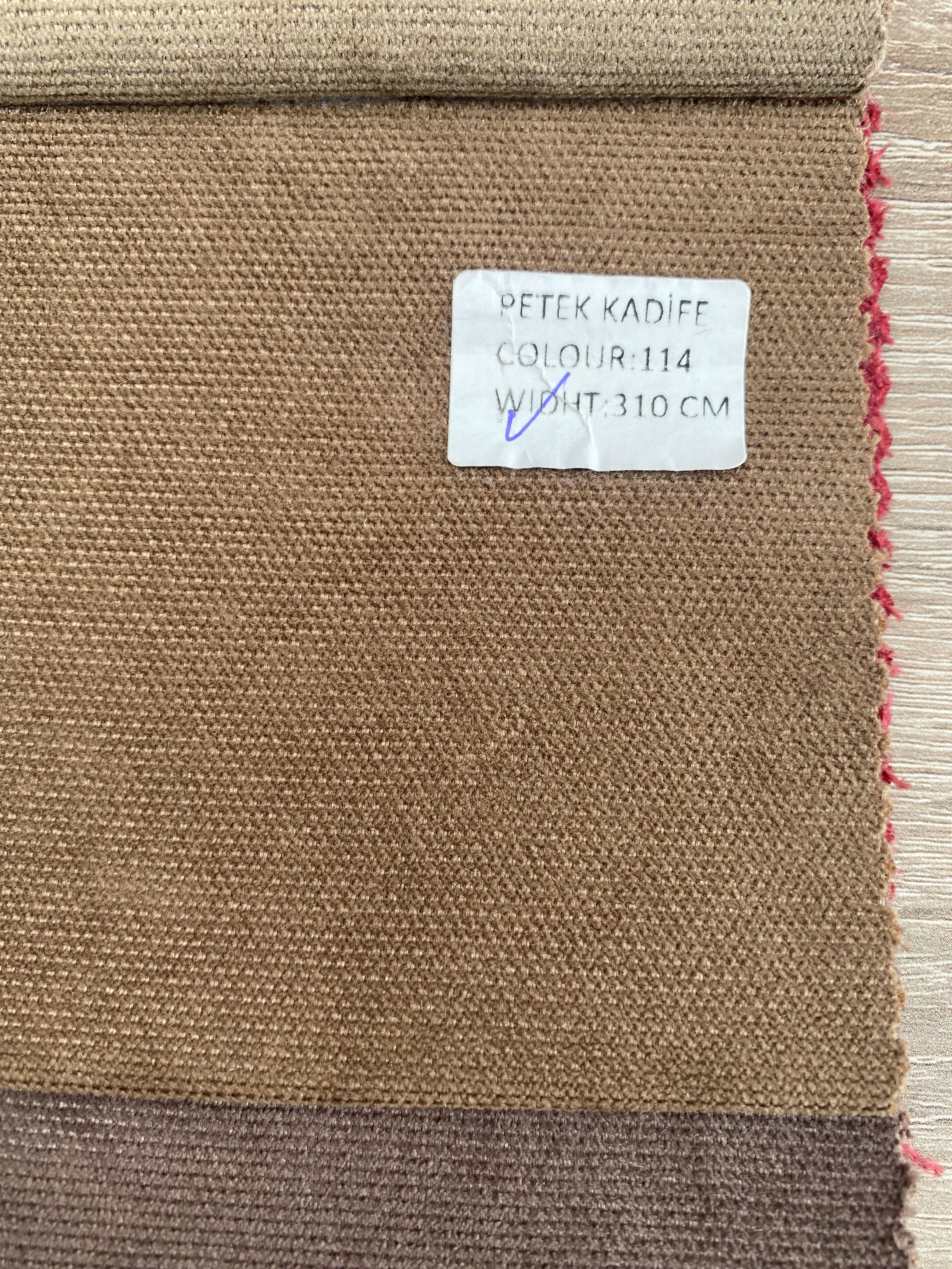 Plain microvelor curtain, brown color