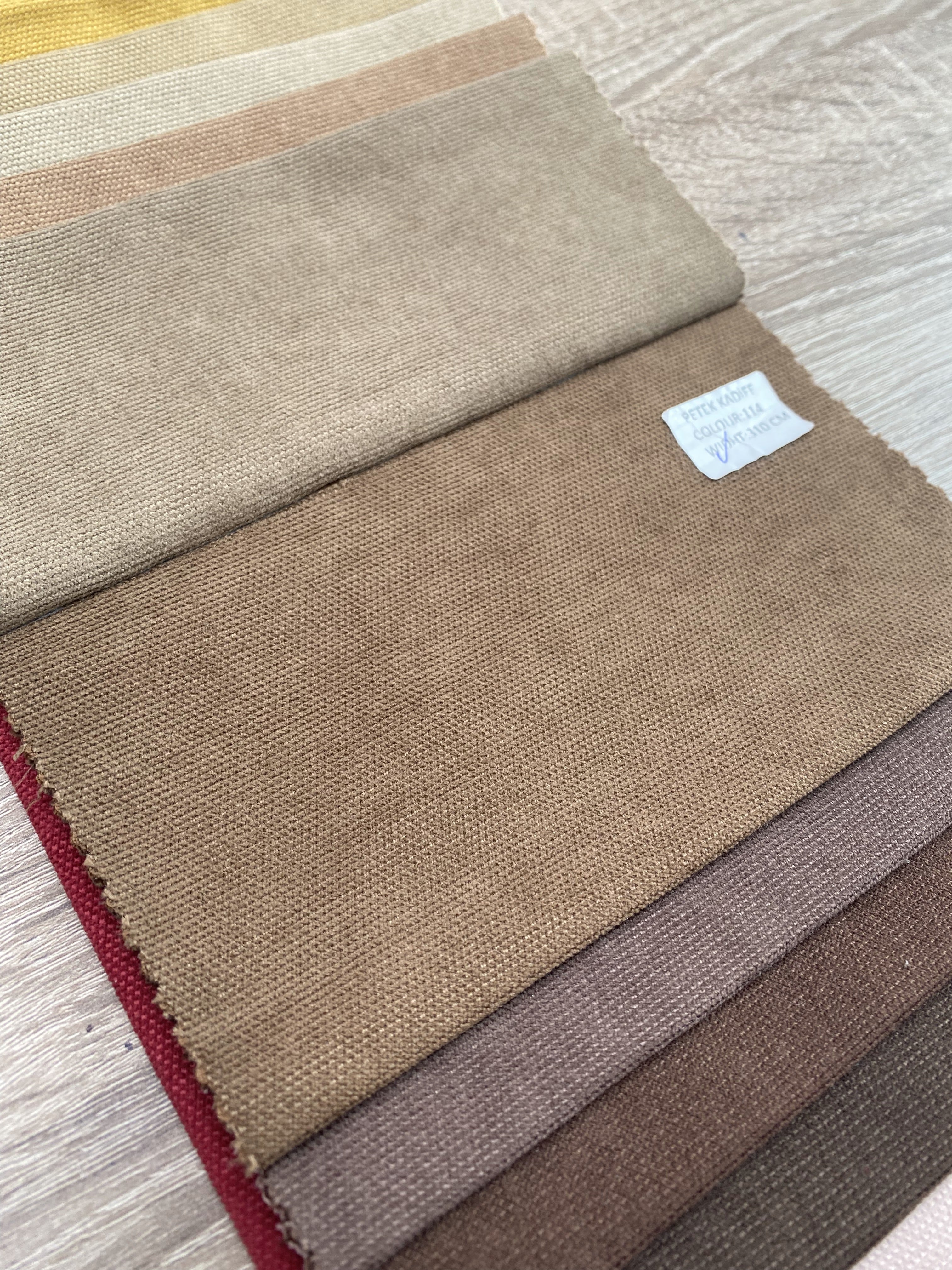 Plain microvelor curtain, brown color