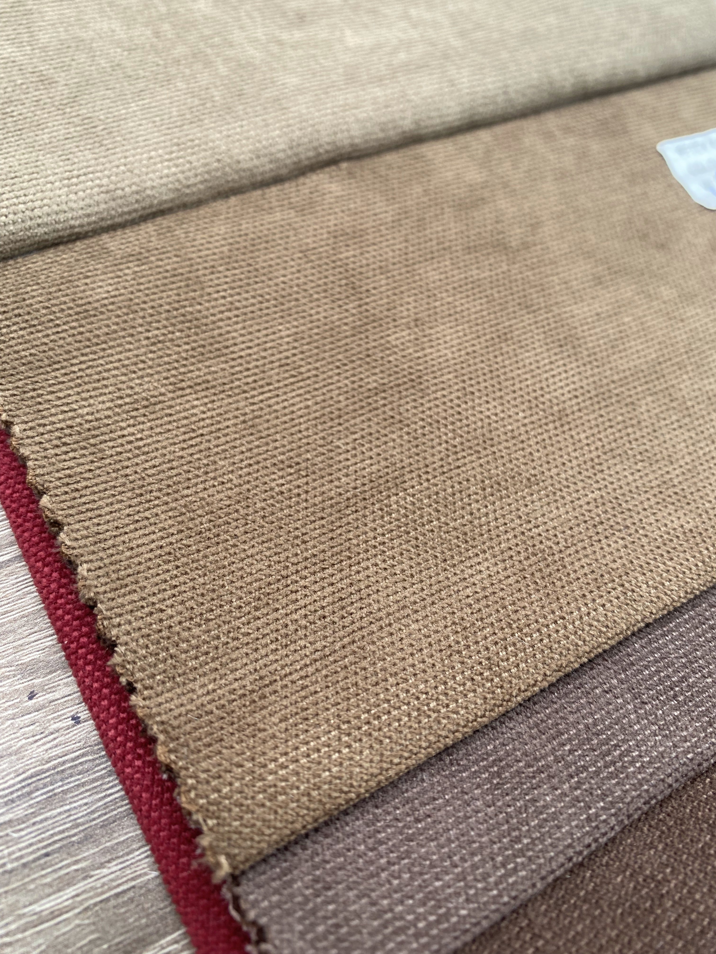 Plain microvelor curtain, brown color