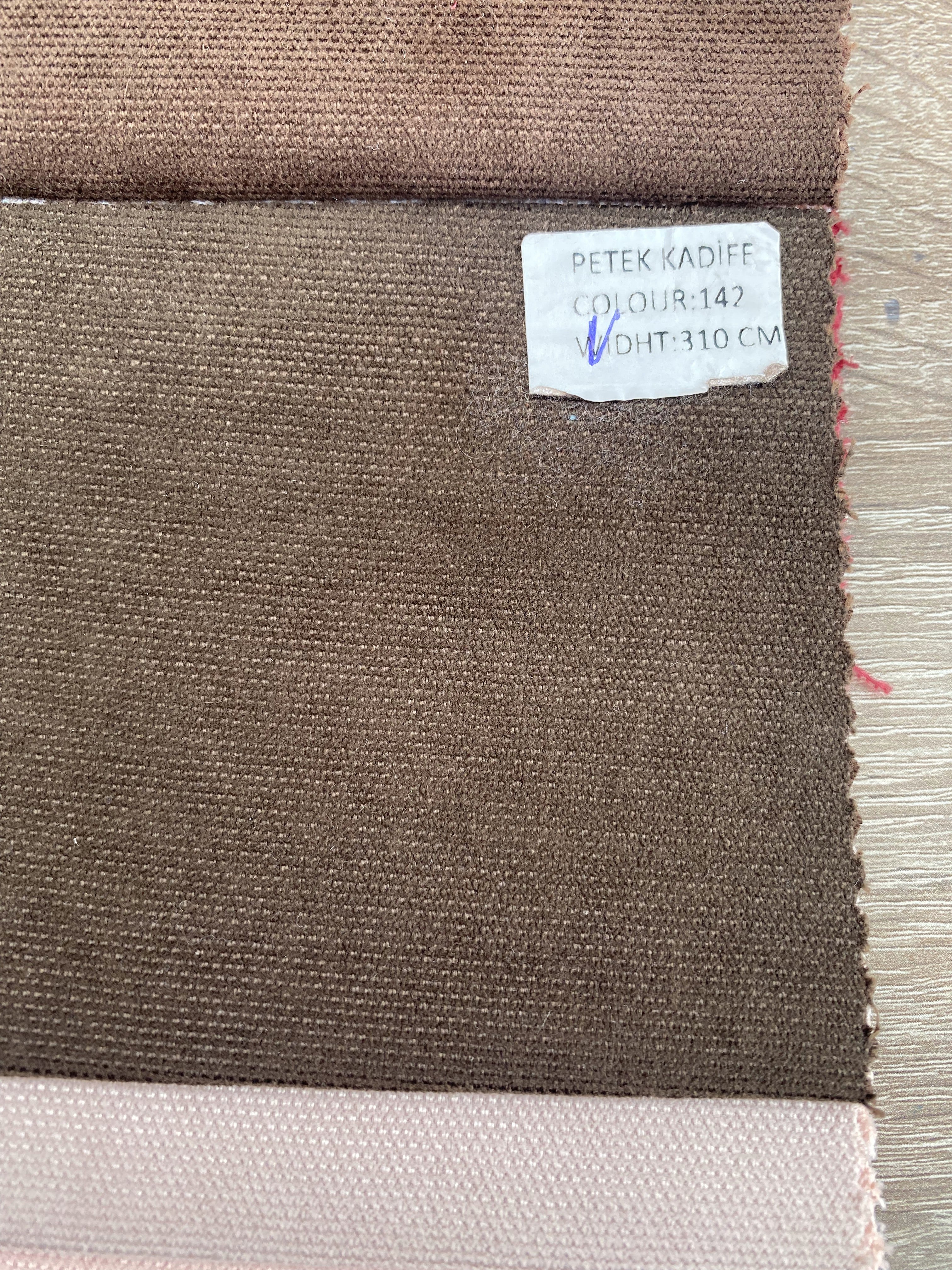 Plain microvelor curtain, dark brown color