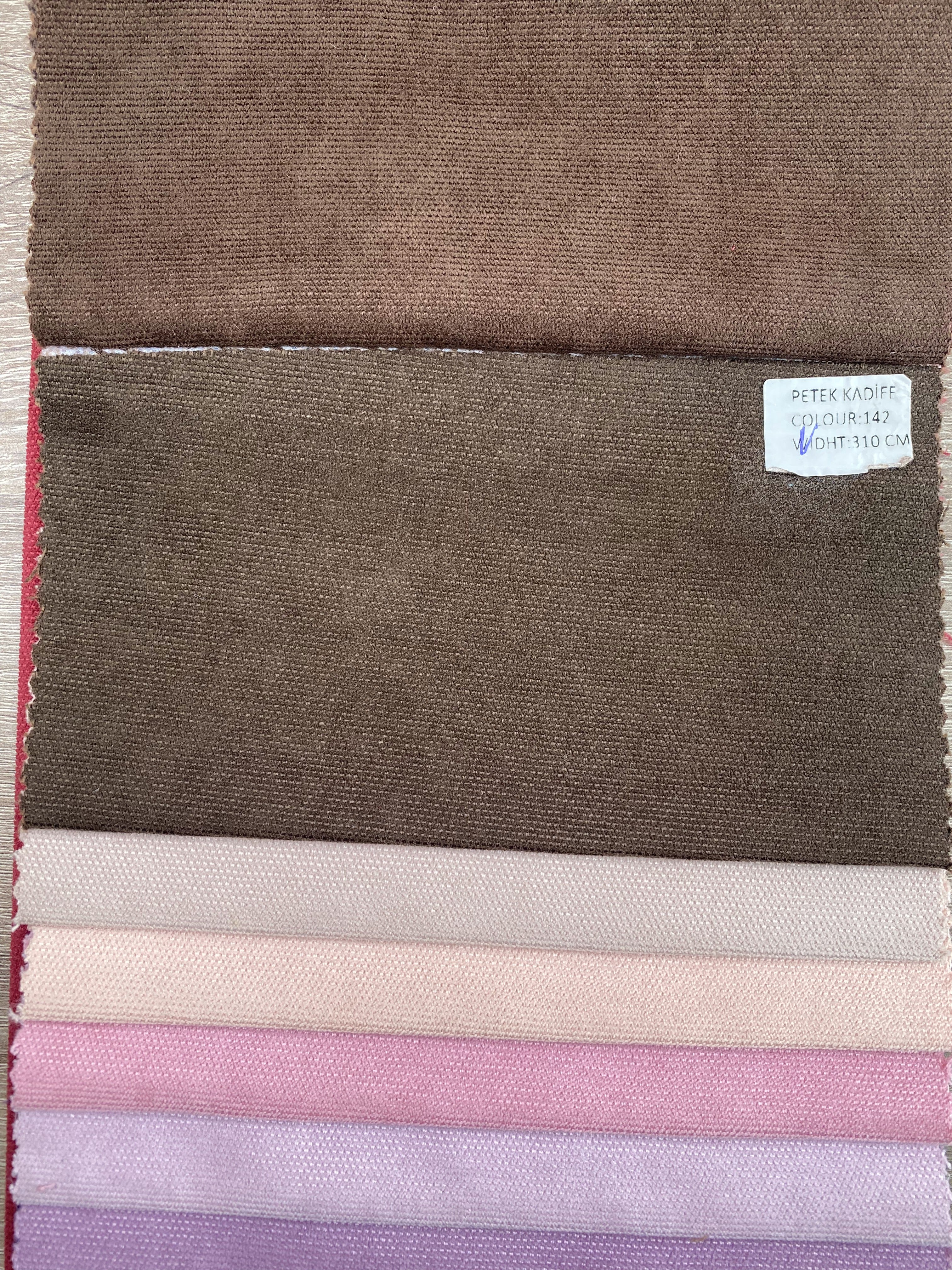 Plain microvelor curtain, dark brown color