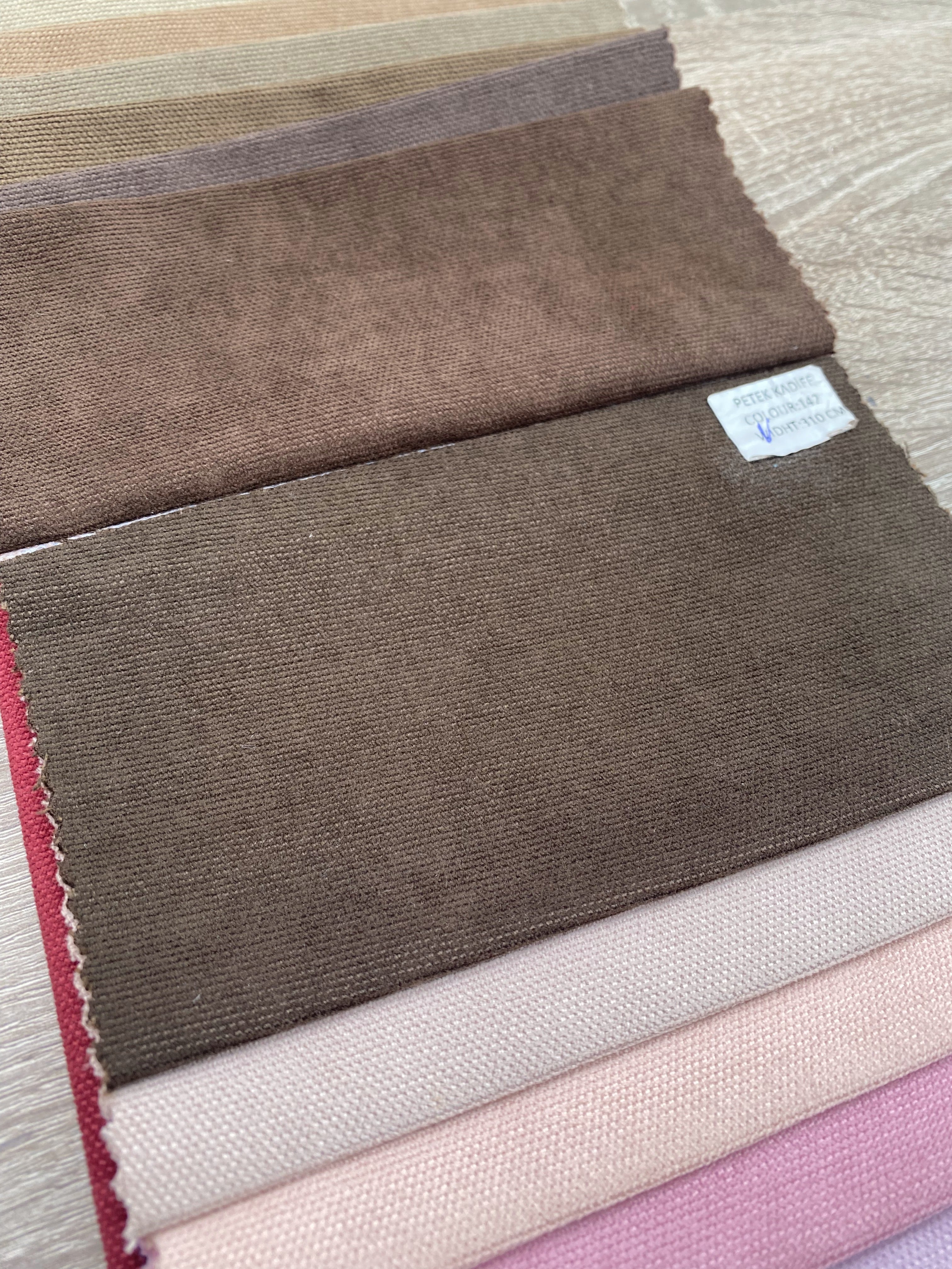 Plain microvelor curtain, dark brown color