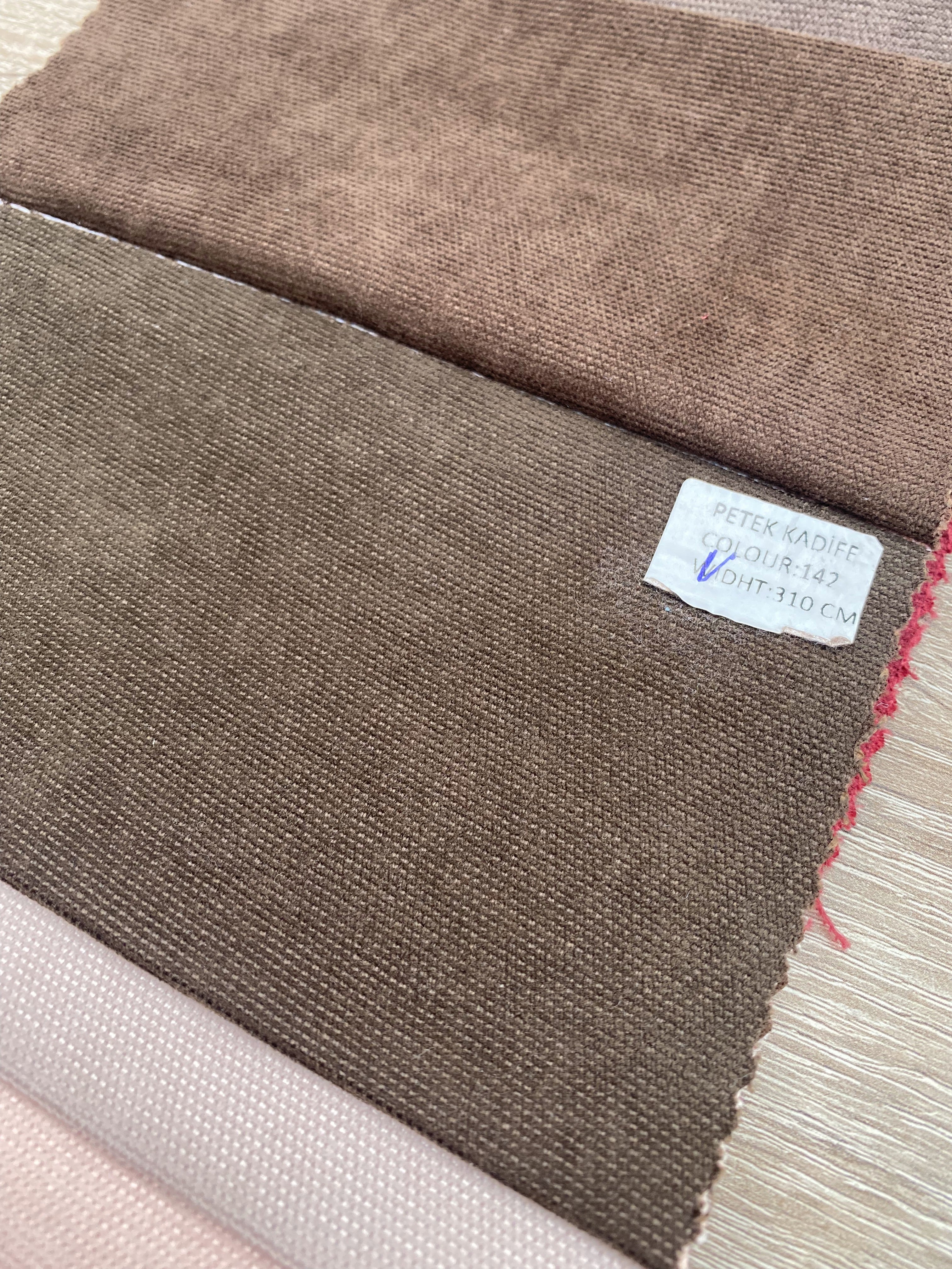 Plain microvelor curtain, dark brown color