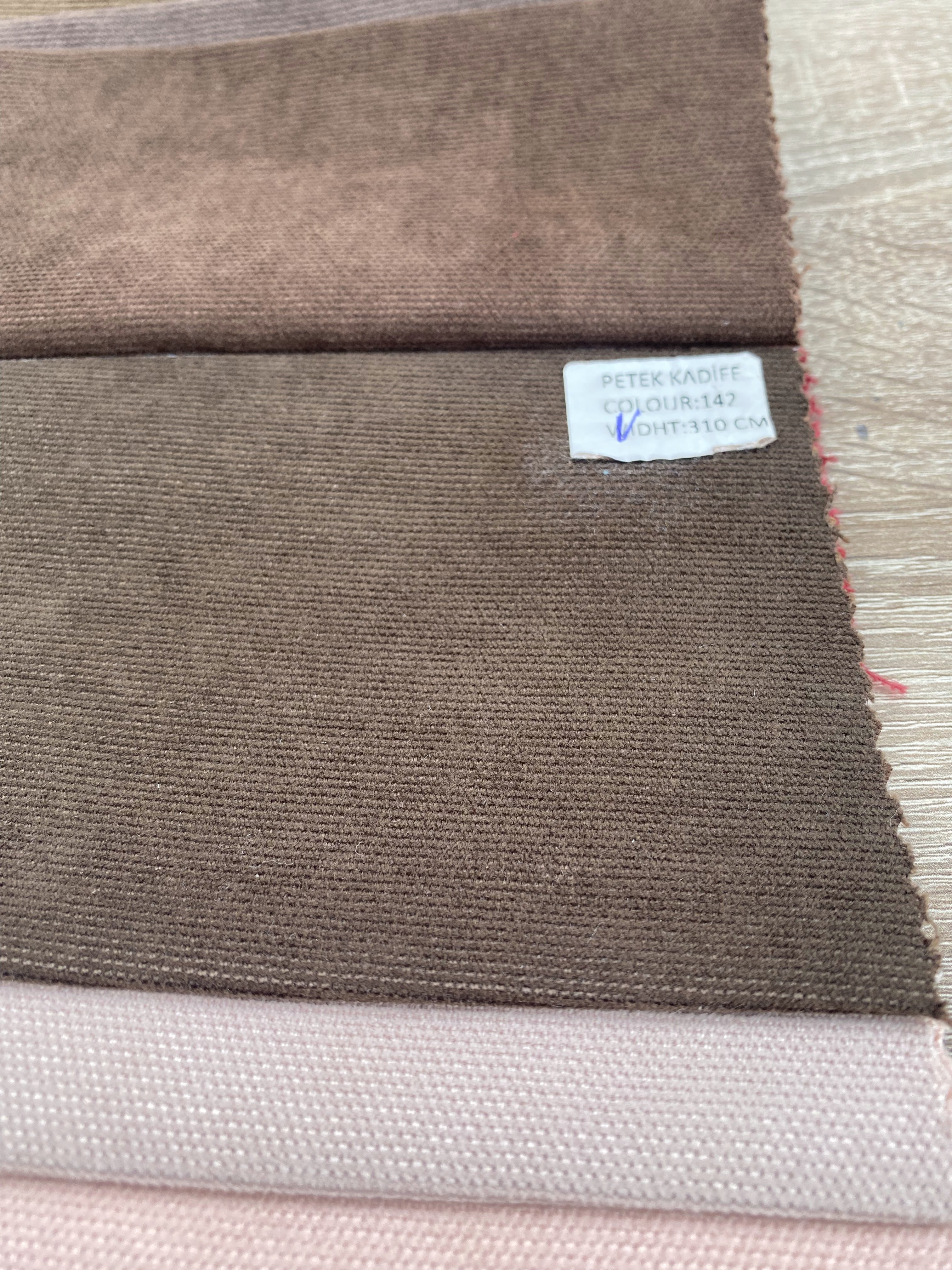 Plain microvelor curtain, dark brown color
