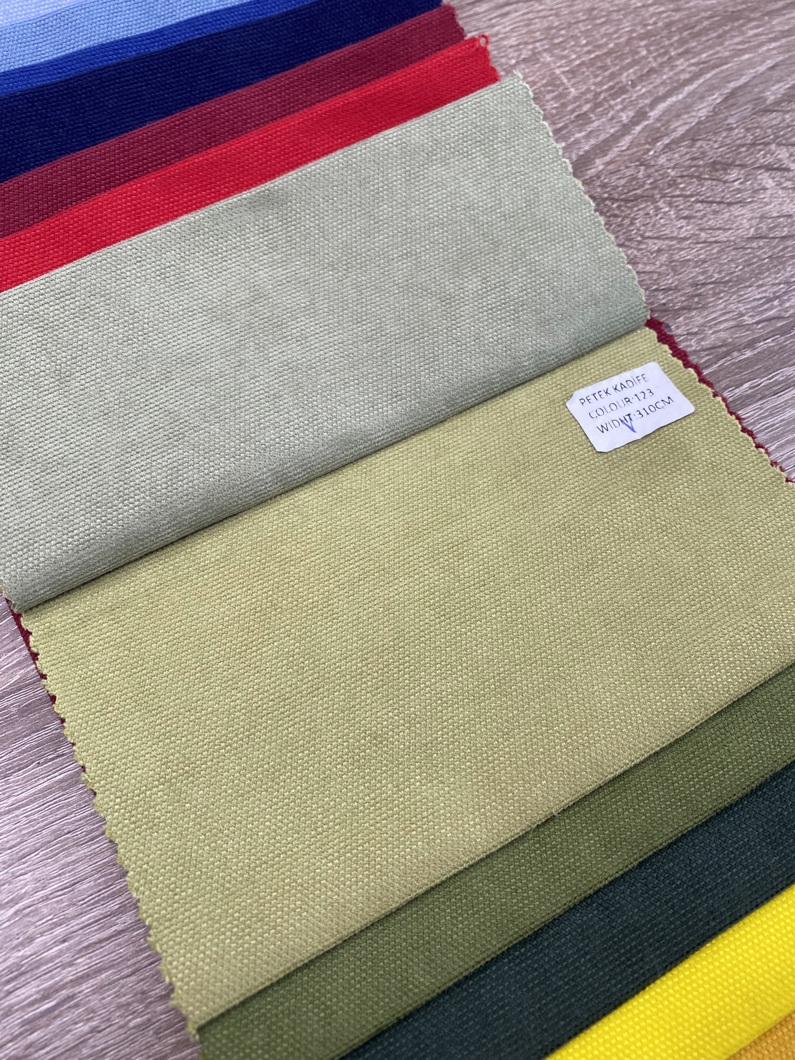 Plain microvelor curtain, light green color